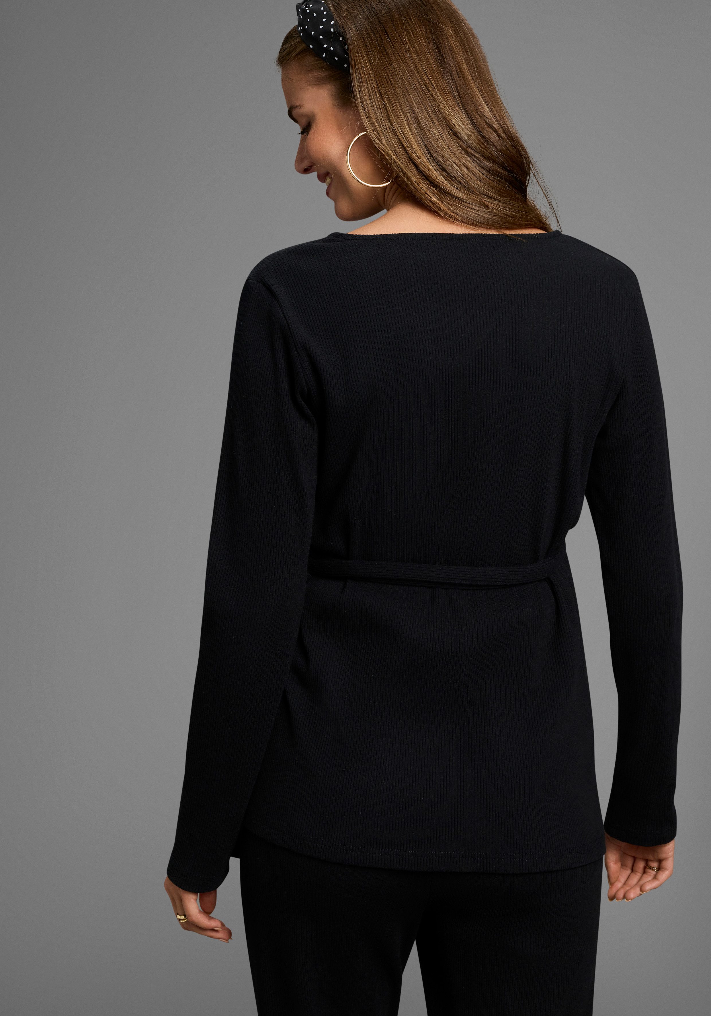 Neun Monate Zwangerschapsshirt Voedingsshirt, Wikkelshirt voor Zwangerschap en Borstvoeding