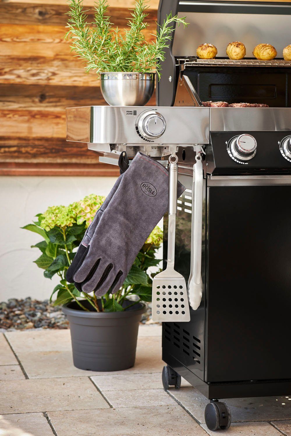ROESLE Barbecuetang Barbecue, 25054 met gepatenteerd sluitingssysteem, 43 cm, roestvrij staal 18/10