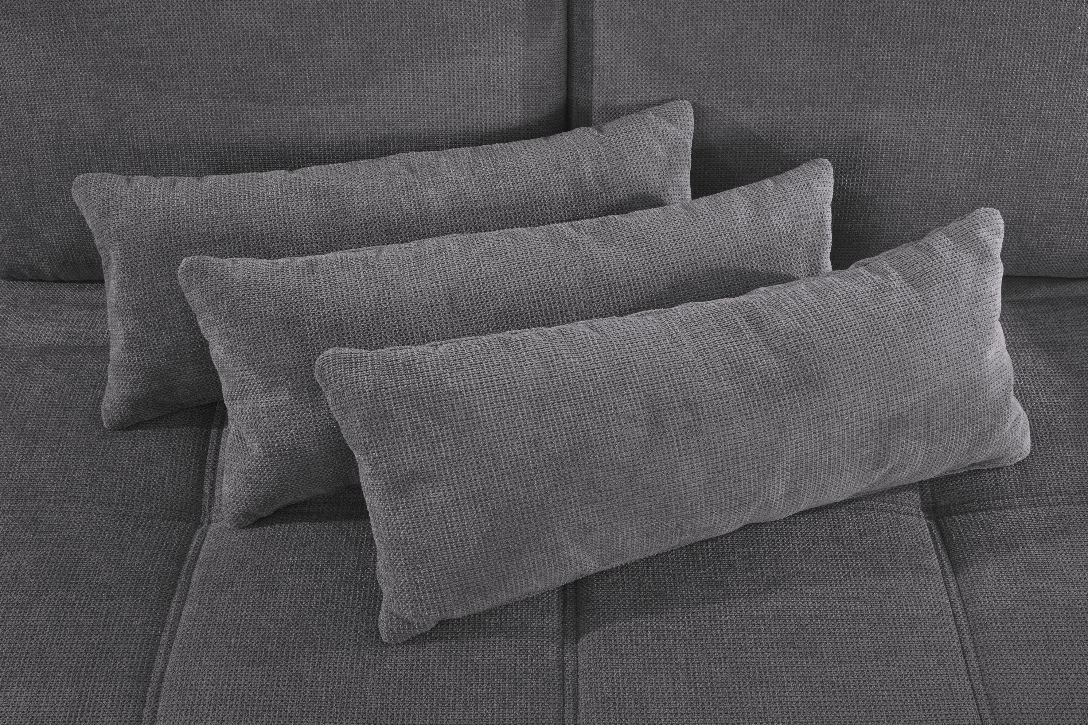 Places of Style Hoekbank Costello L-Form, B: 301 cm mit Sitztiefen-, Armteilverstellung & 3 nierkussens, optionele bedfunctie en bedlade