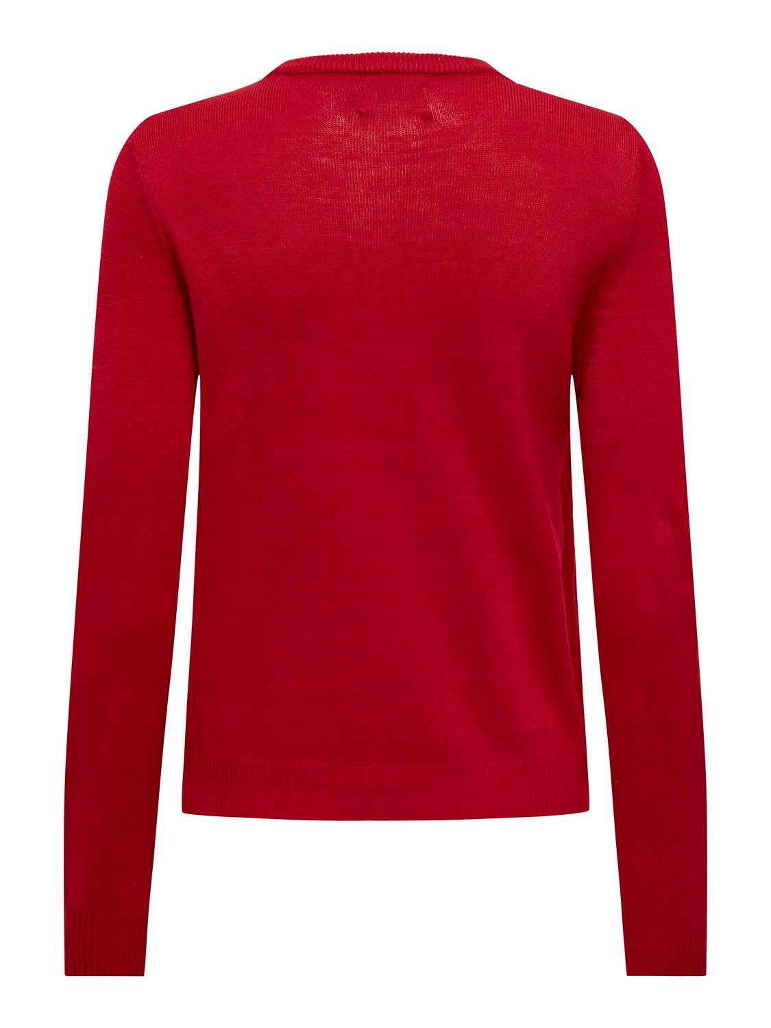 Only Kersttrui ONLXMAS LS O-NECK MIX DETAIL BOX KNT
