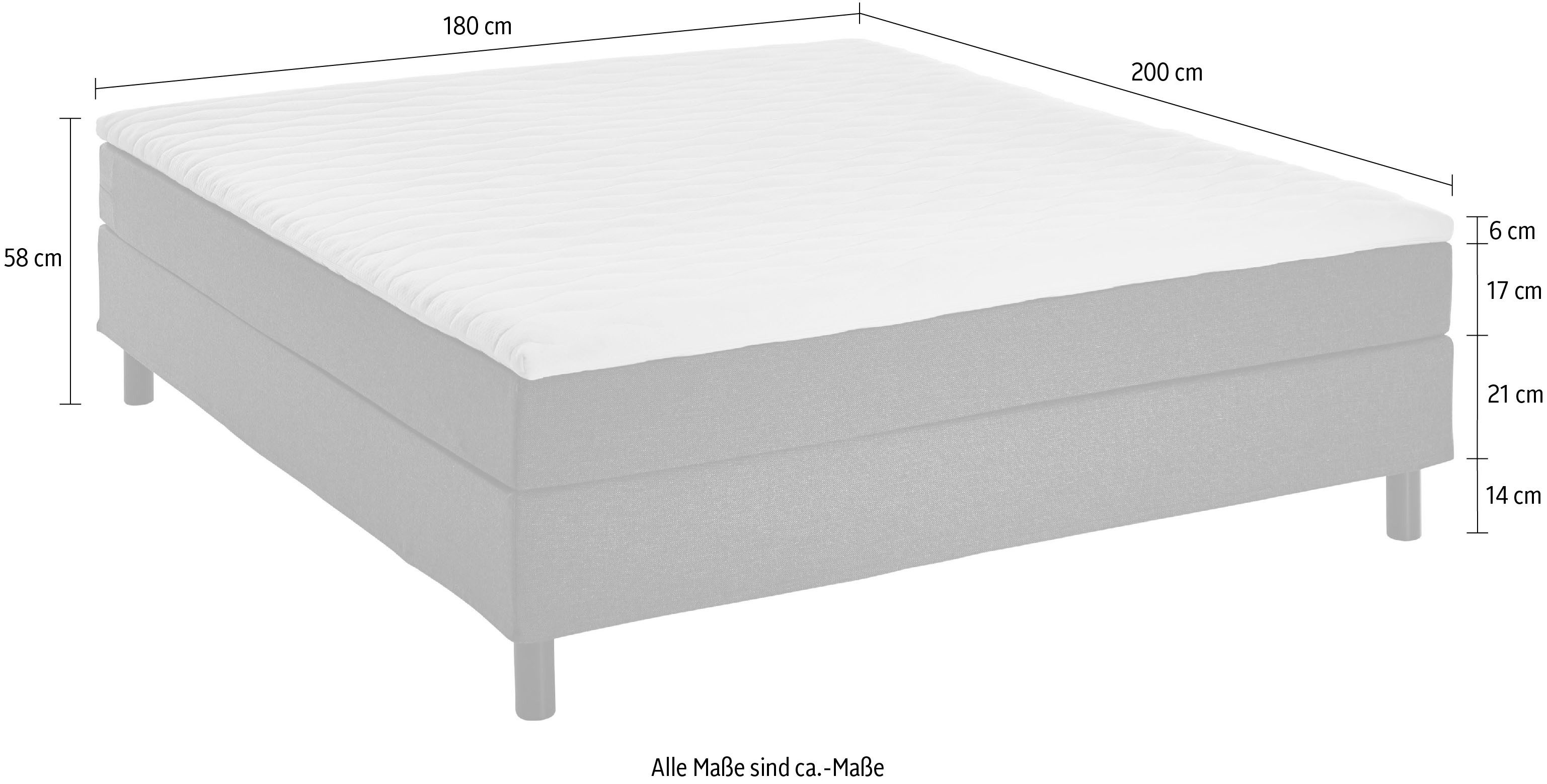 ATLANTIC home collection Boxspring Happy zonder hoofdbord, met topmatras, naar keuze met of zonder beddengoed