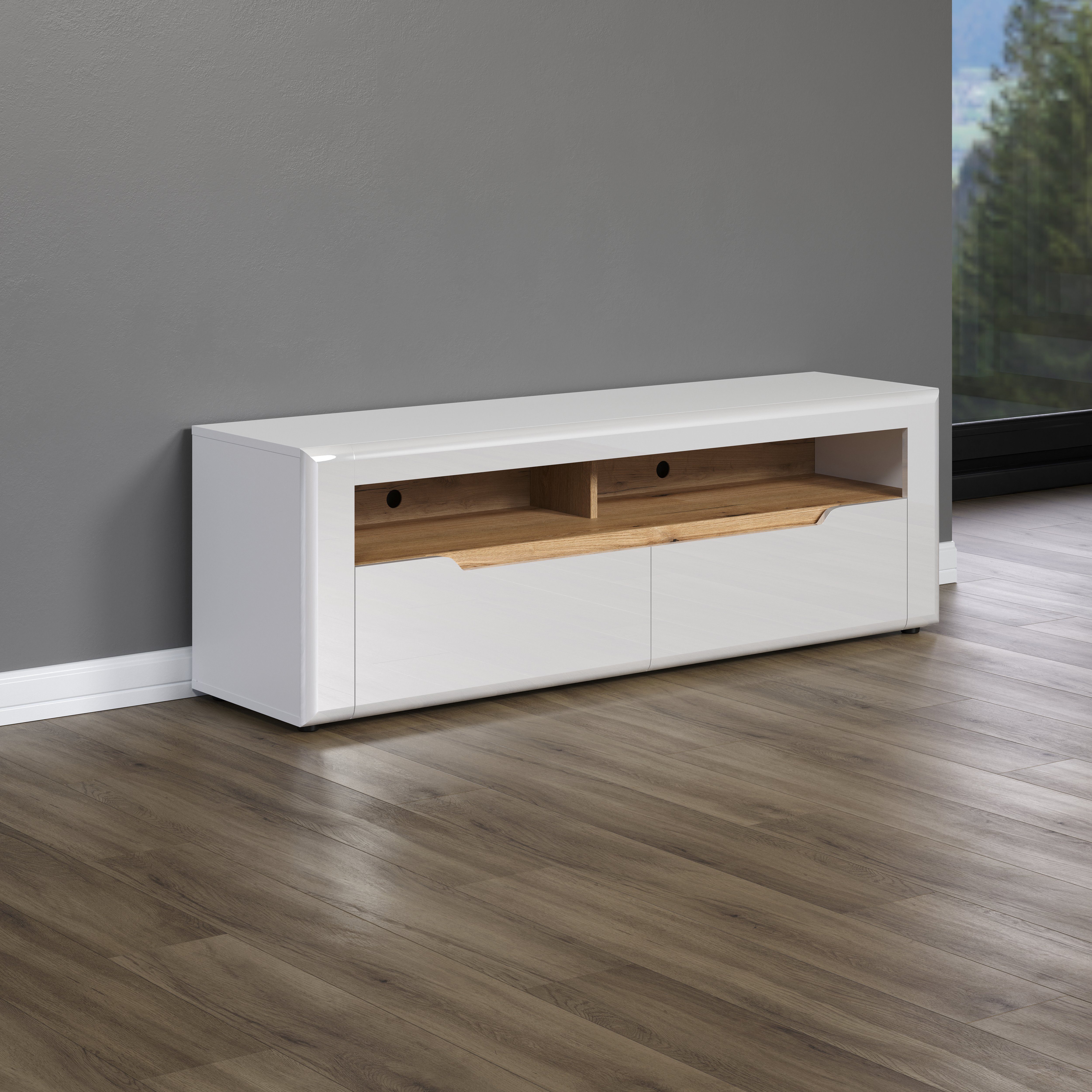 INOSIGN Tv-meubel Graz TV-kast Grifflos TV-lage kast, breedte 150 cm (1 stuk)