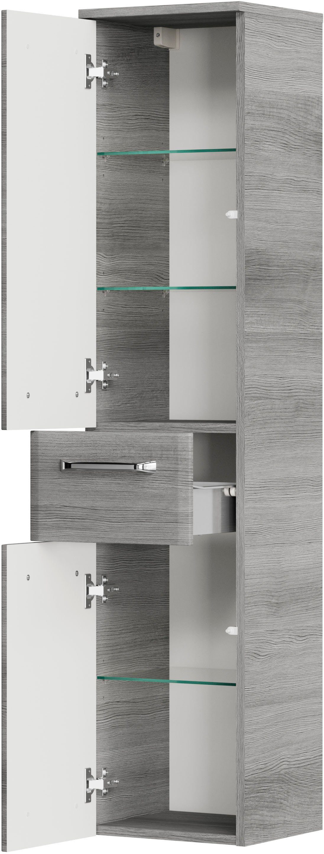 Saphir Badmeubelset Quickset 328 5-delig, met wastafelonderkast, led-spiegelkast (set, 5 stuks)
