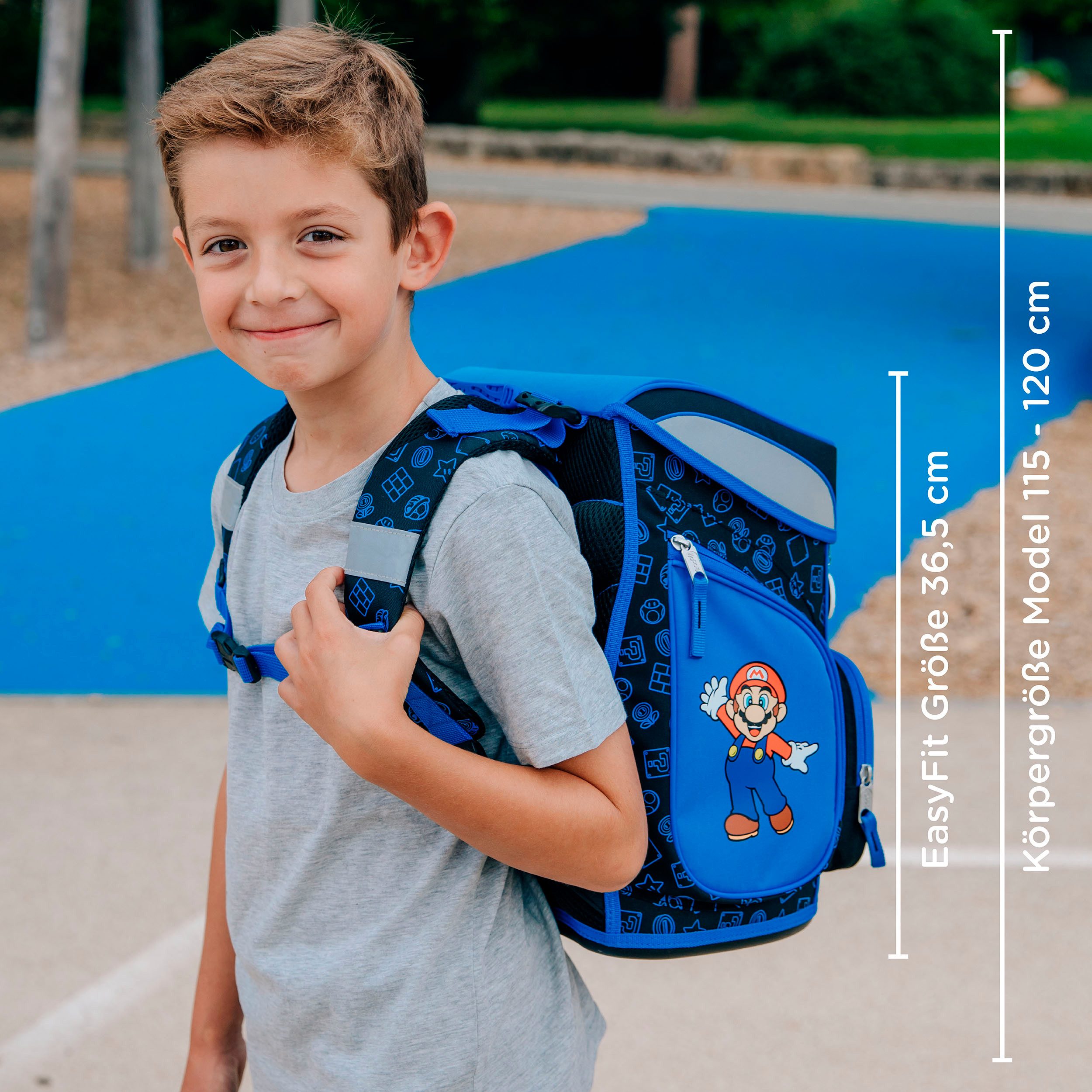 Scooli Schooltas EasyFit, Super Mario (set, 5-delig)