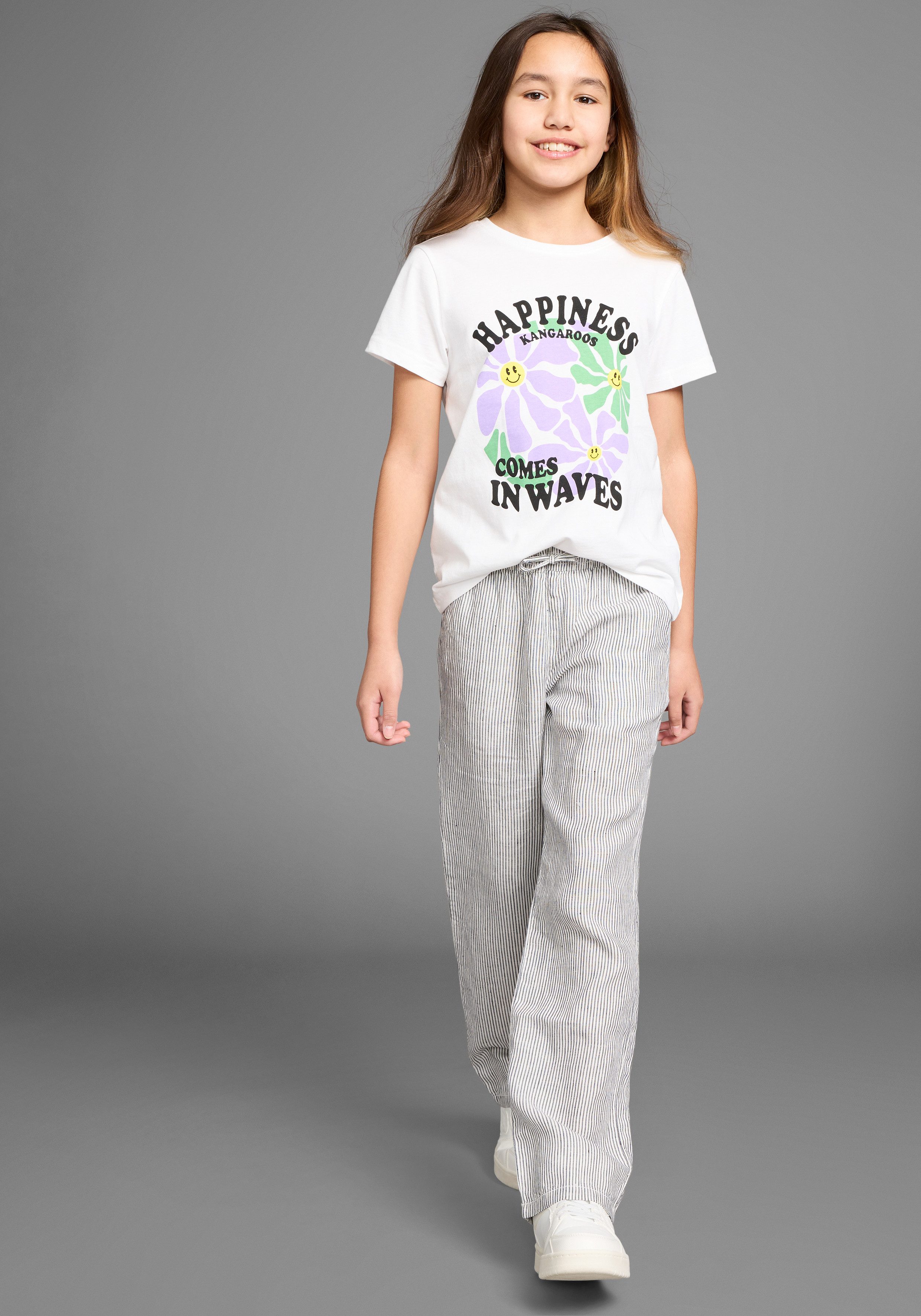KangaROOS T-shirt HAPPINESS COMES grote frontprint