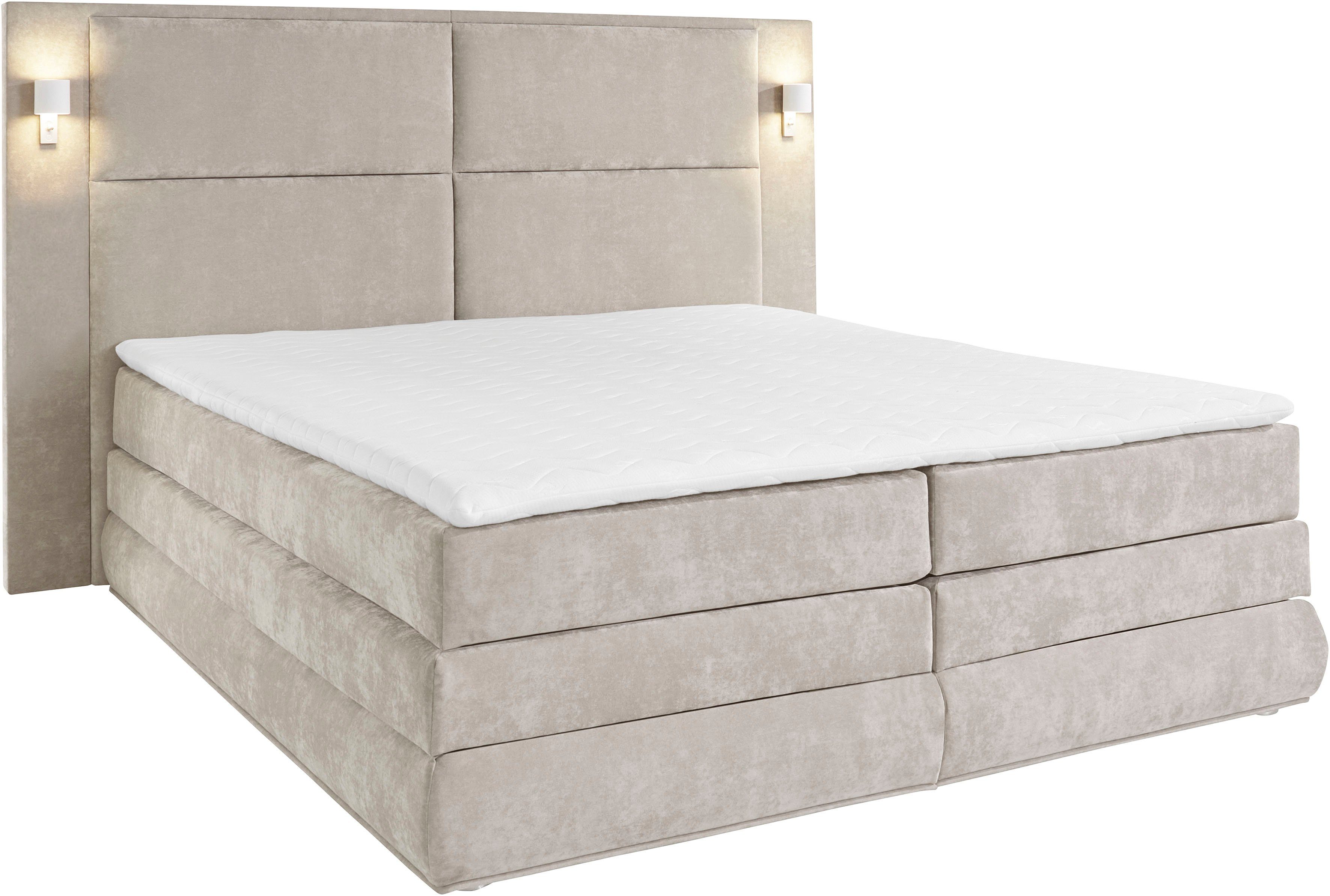 COLLECTION AB Boxspring Copenhagen inclusief bedkist, topmatras, naar keuze met ledverlichting