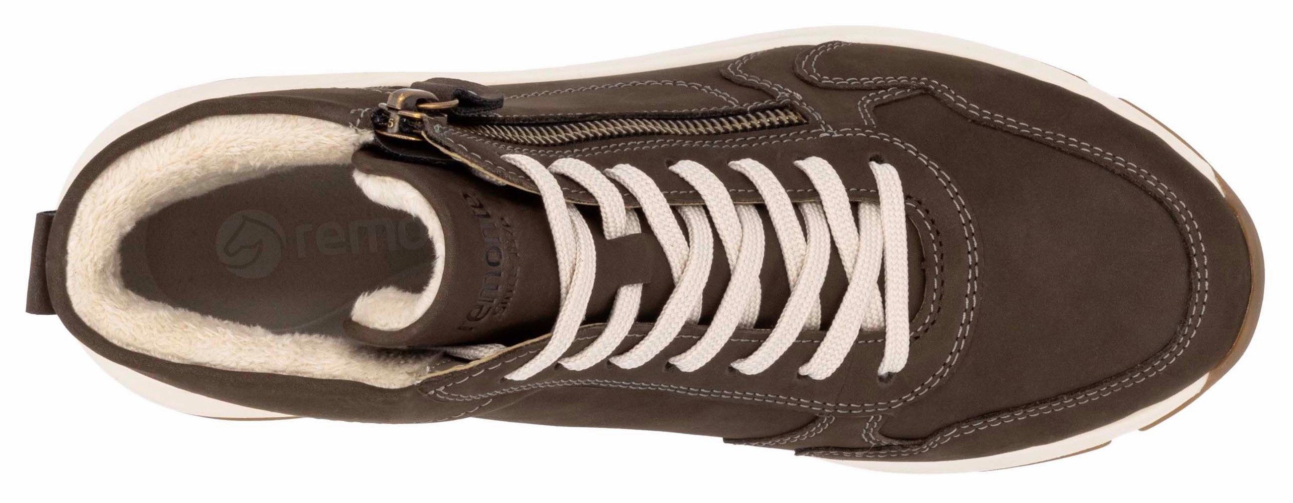 Remonte Sneakers met sleehak high-top sneaker, veterschoen, vrijetijdsschoen met buitenrits