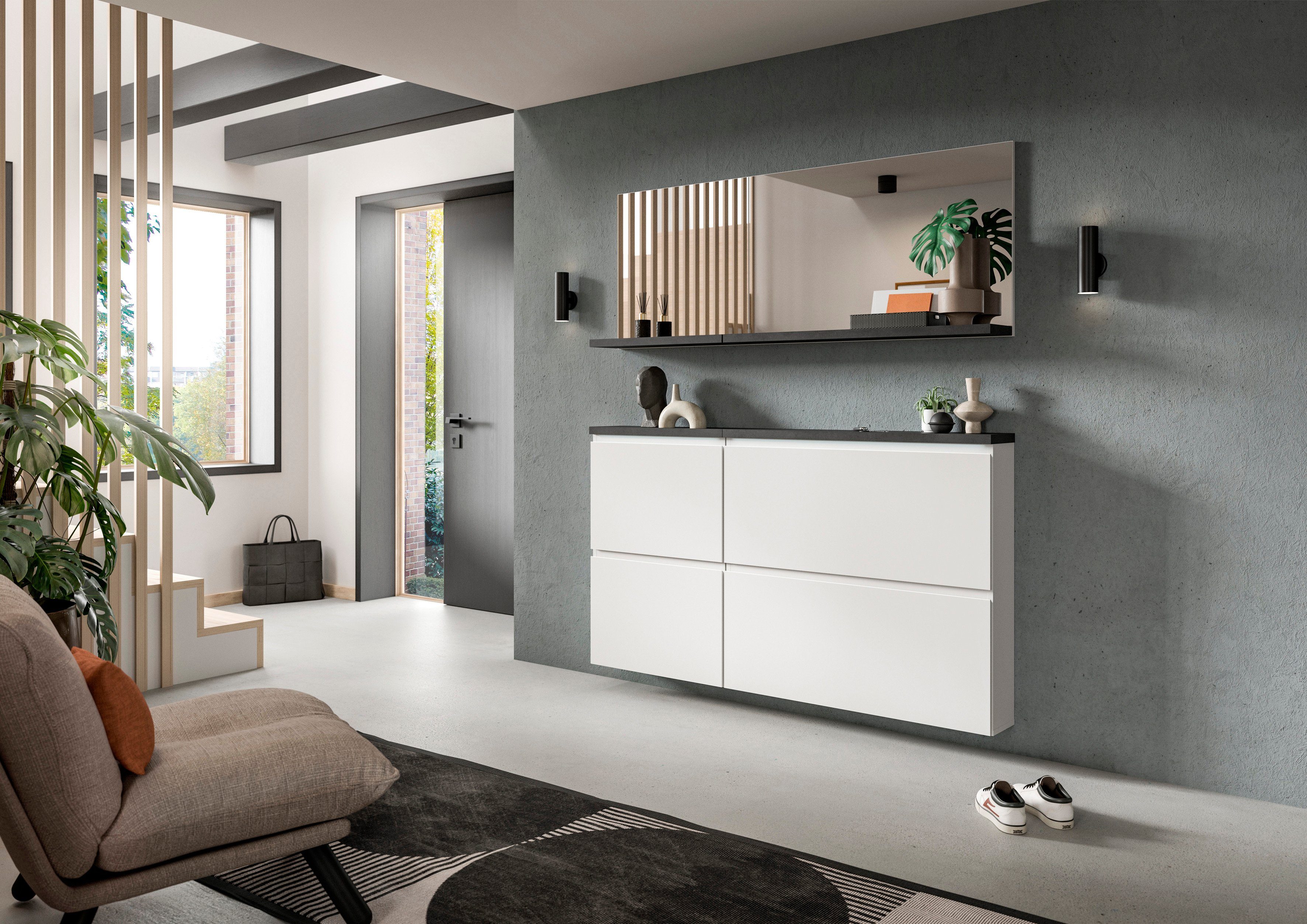INOSIGN Wandspiegel Skoskap, Breedte 95 cm, 1 Plank, inclusief Wandmontagemateriaal Garderobespiegel, spiegel, gangspiegel, halspiegel, spiegelpaneel (1 stuk)