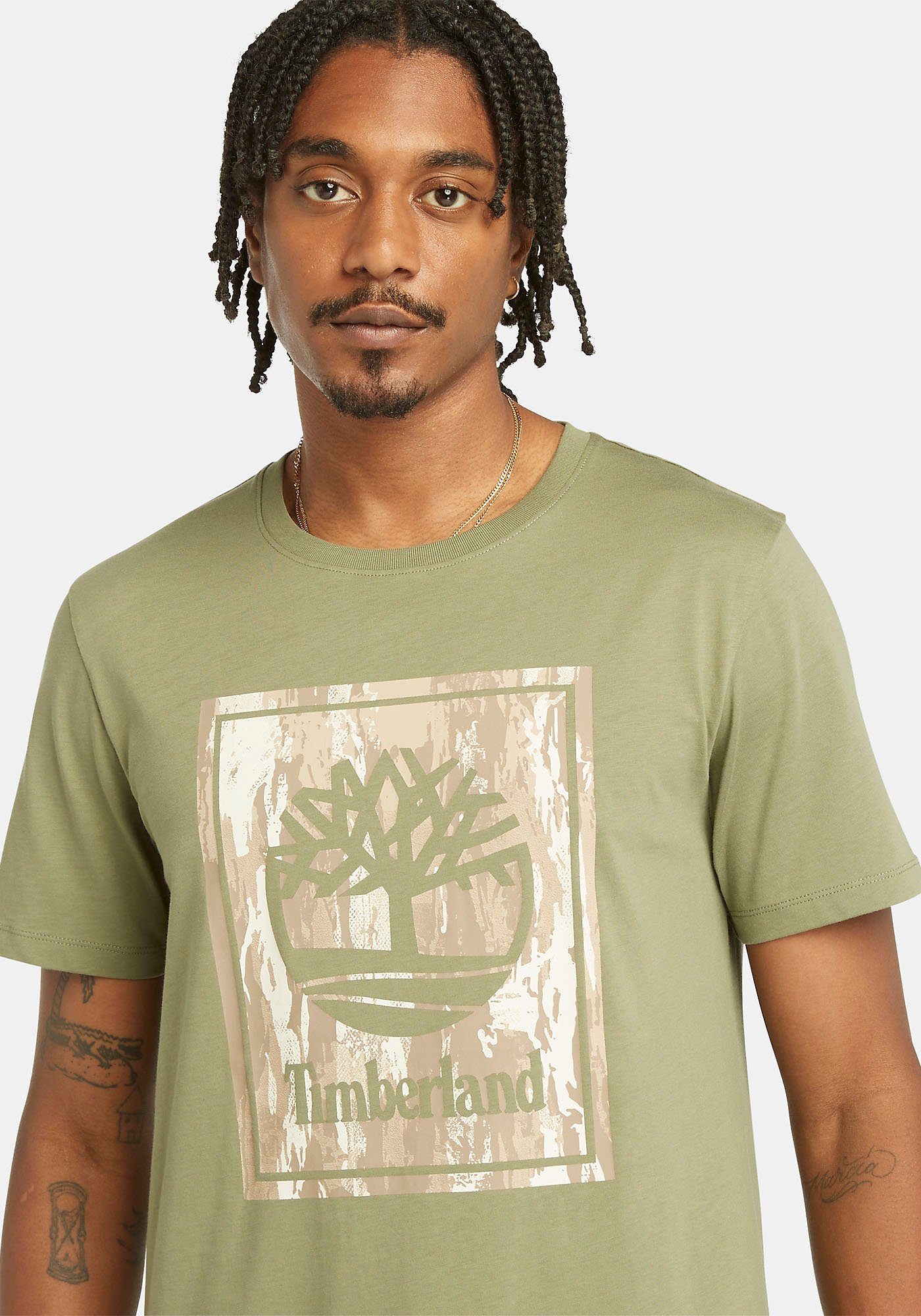Timberland T-shirt STACK LOGO Camo Short Sleeve Tee