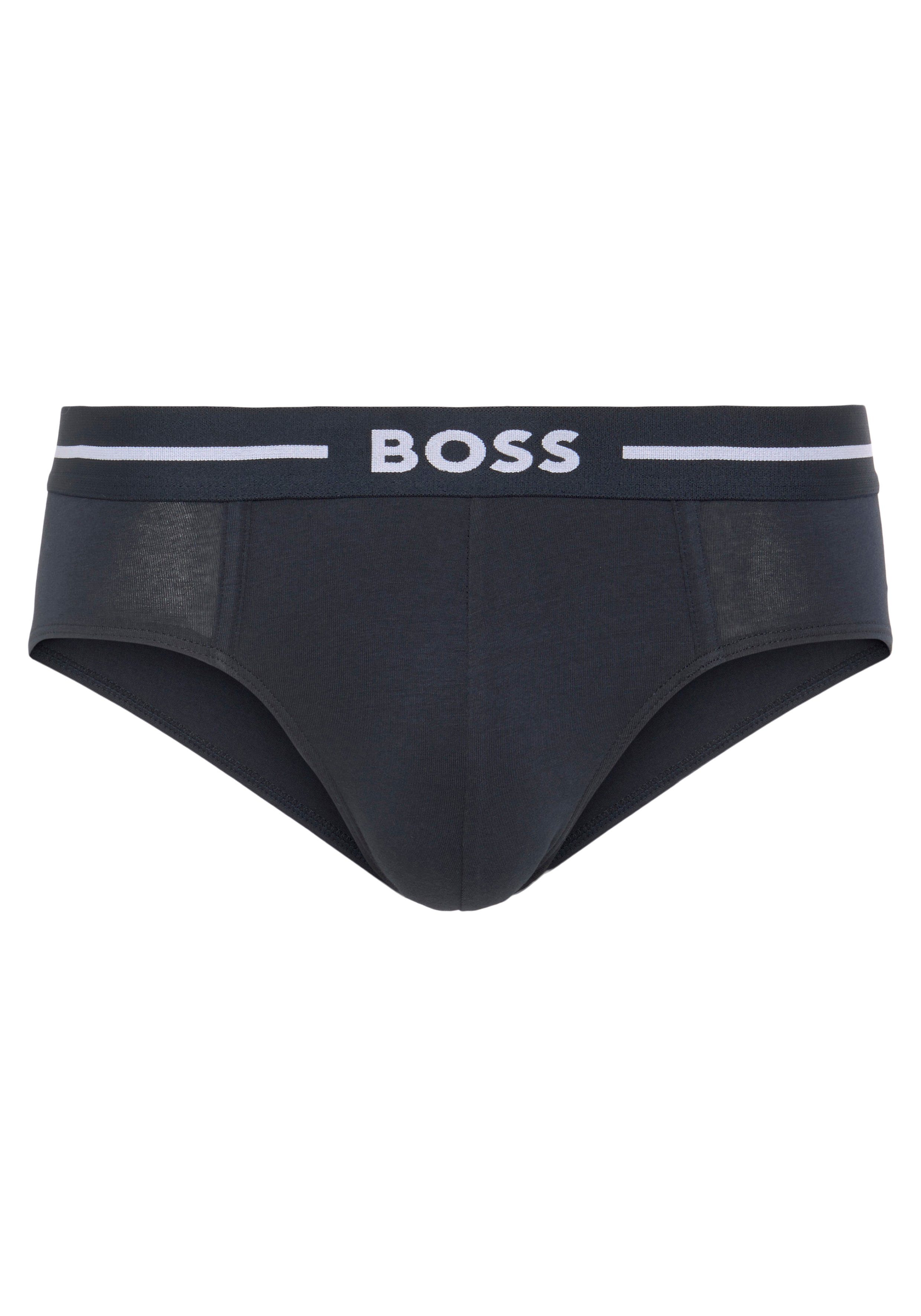 BOSS Hipster HipBr 3P Bold met boss opdruk op de tailleband (3 stuks)