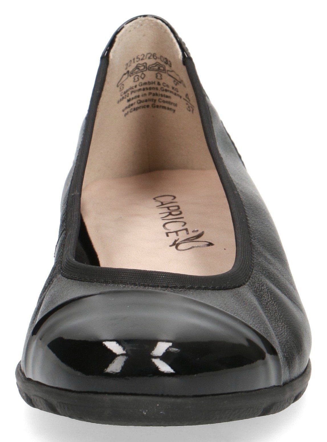 Caprice Ballerina's Loafer, slipper, feestdagsschoen met lakdetails