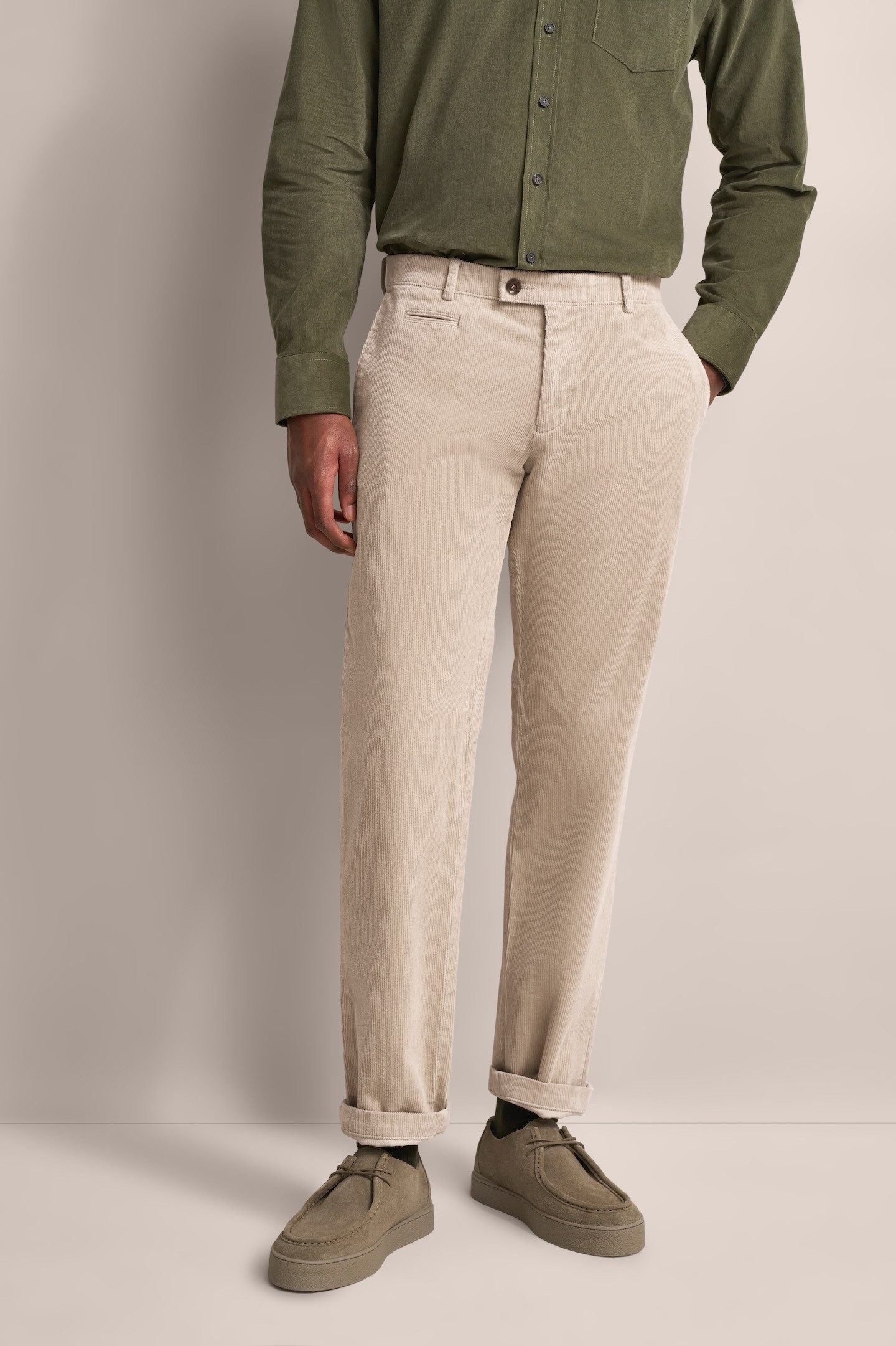 Bugatti Cordbroek van elastisch katoen heren broeken maat 38 beige