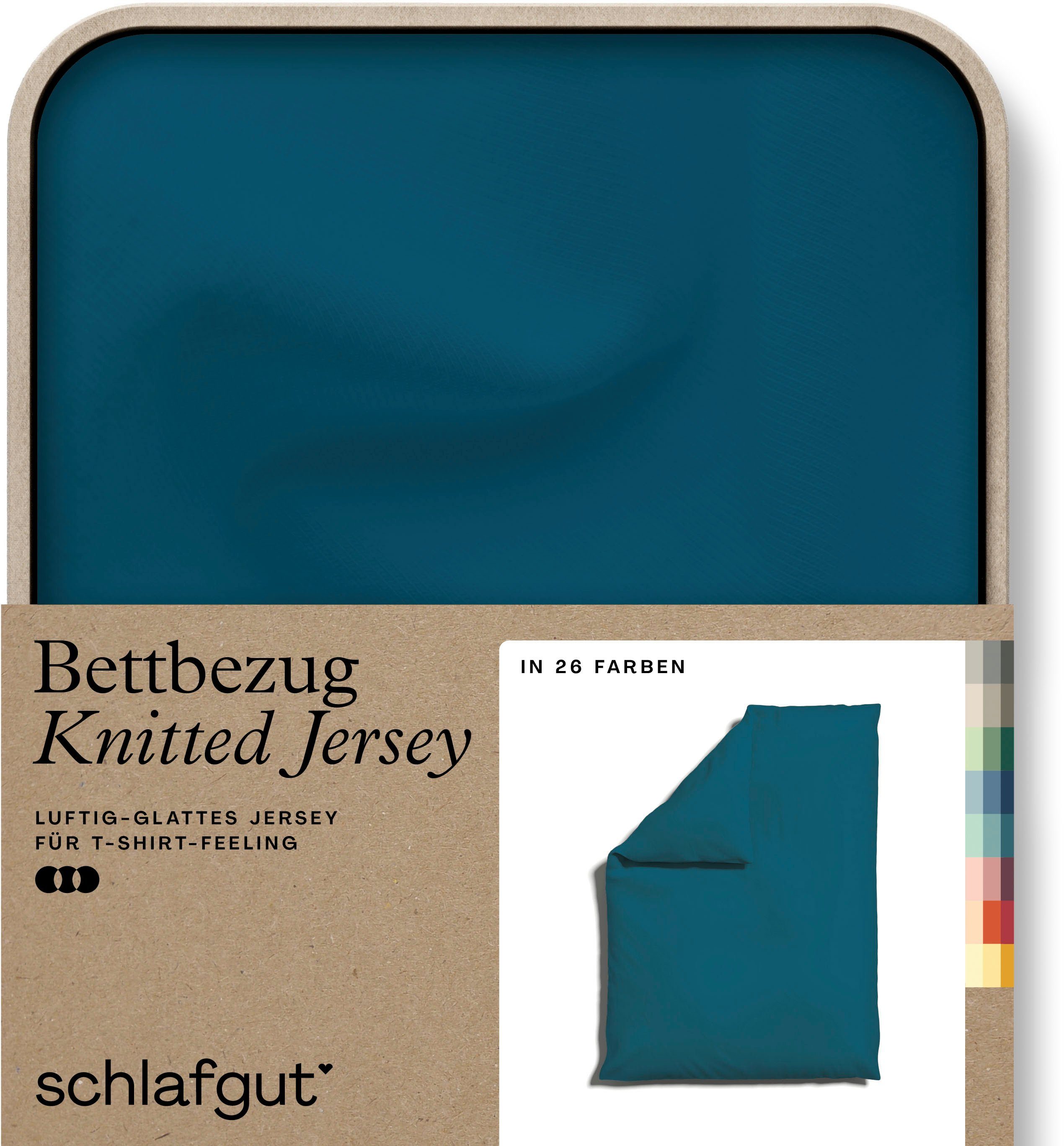 Schlafgut Dekbedovertrek Gebreide jersey uni, van biologisch katoen met elastaan, rits kreukvrij, mix & match beddengoed: bijpassende kussenhoes