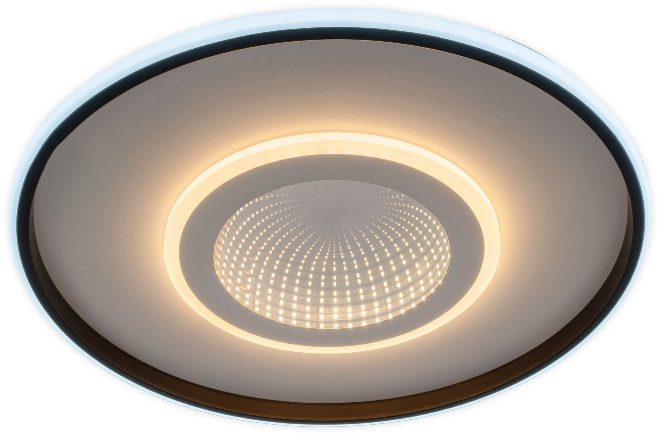 my home Led-plafondlamp Mona plafondlamp met Infinity 3D effect D: 50 cm, dimbaar, incl. geheugen, CCT, afstandsbediening, 40W, Tunnel Mirror (1 stuk)