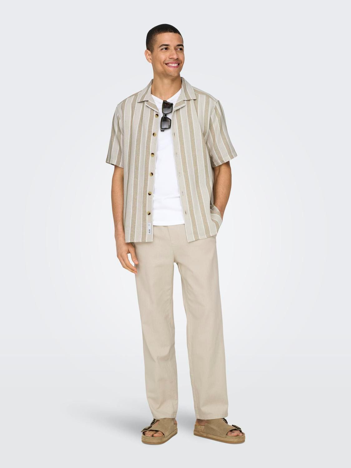 ONLY & SONS Trainingsbroek ONSSINUS LOOSE 0007 COT LIN PANT NOOS