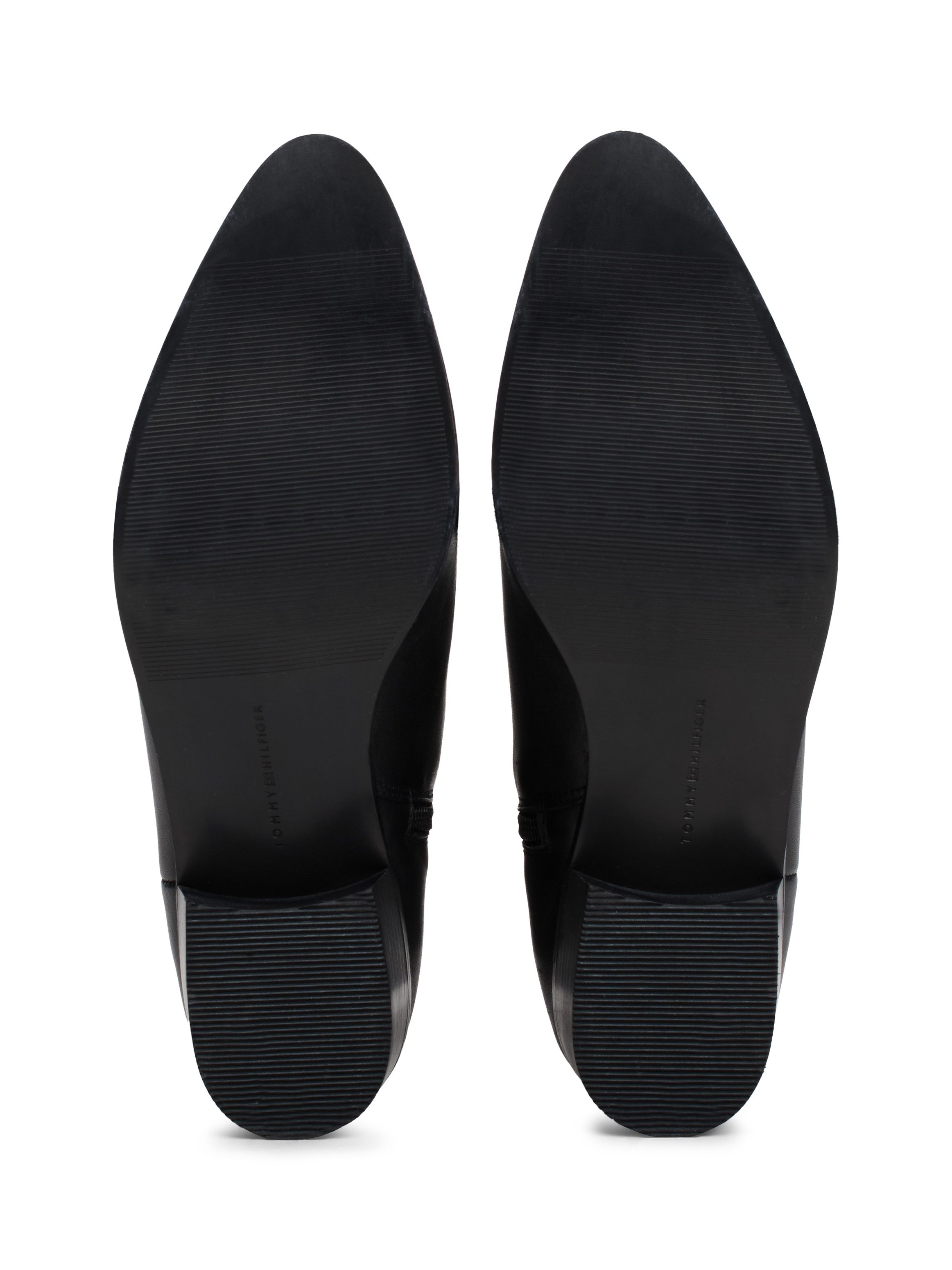 Tommy Hilfiger Laarsjes LOW COWBOY FLAT LEATHER , basic, blokhak, zakelijke schoen in smalle vorm