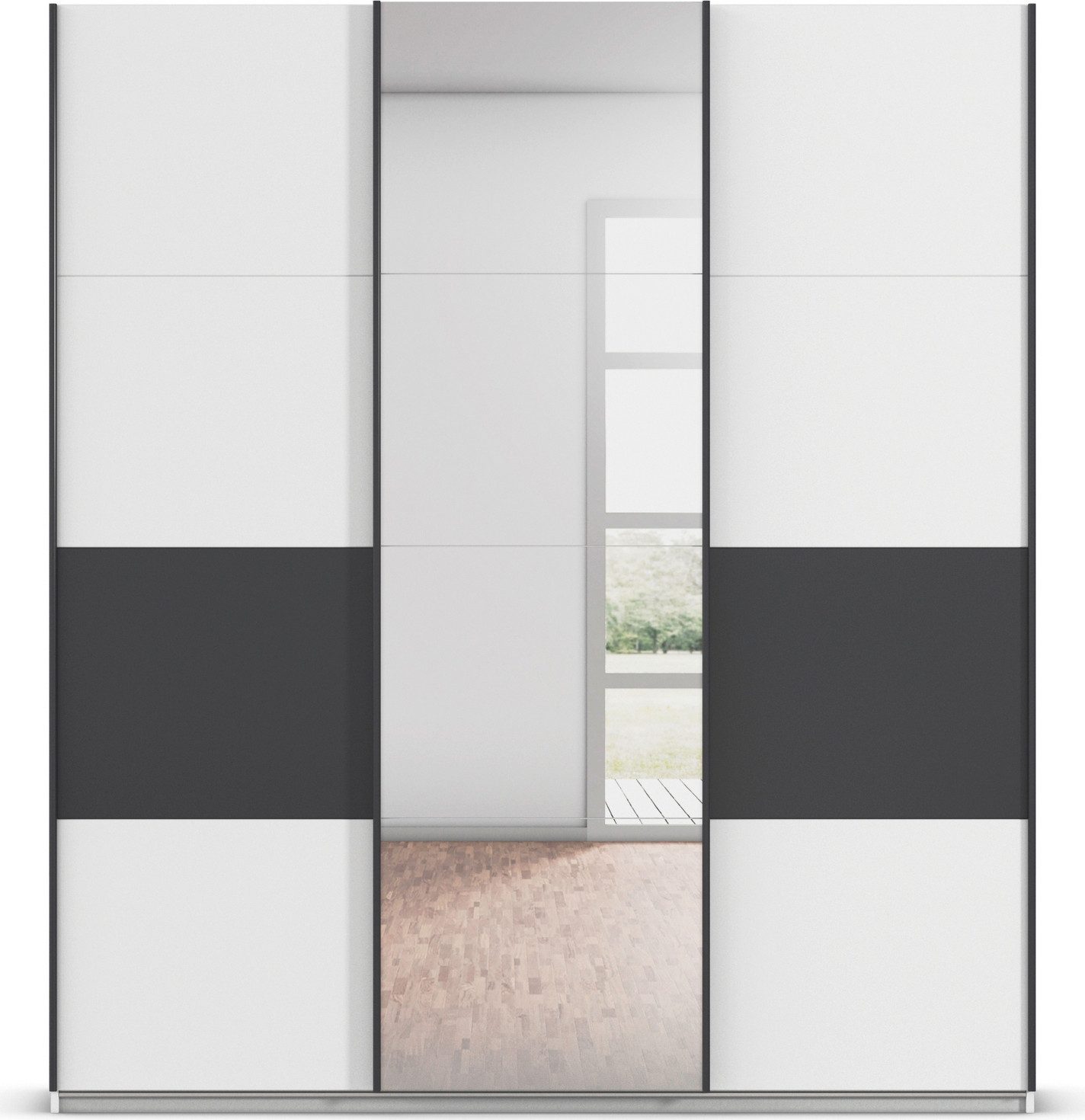 rauch Schuifdeurkast Kledingkast Kast Garderobe CORTONA inclusief indeling, 2 stoffen dozen en extra planken