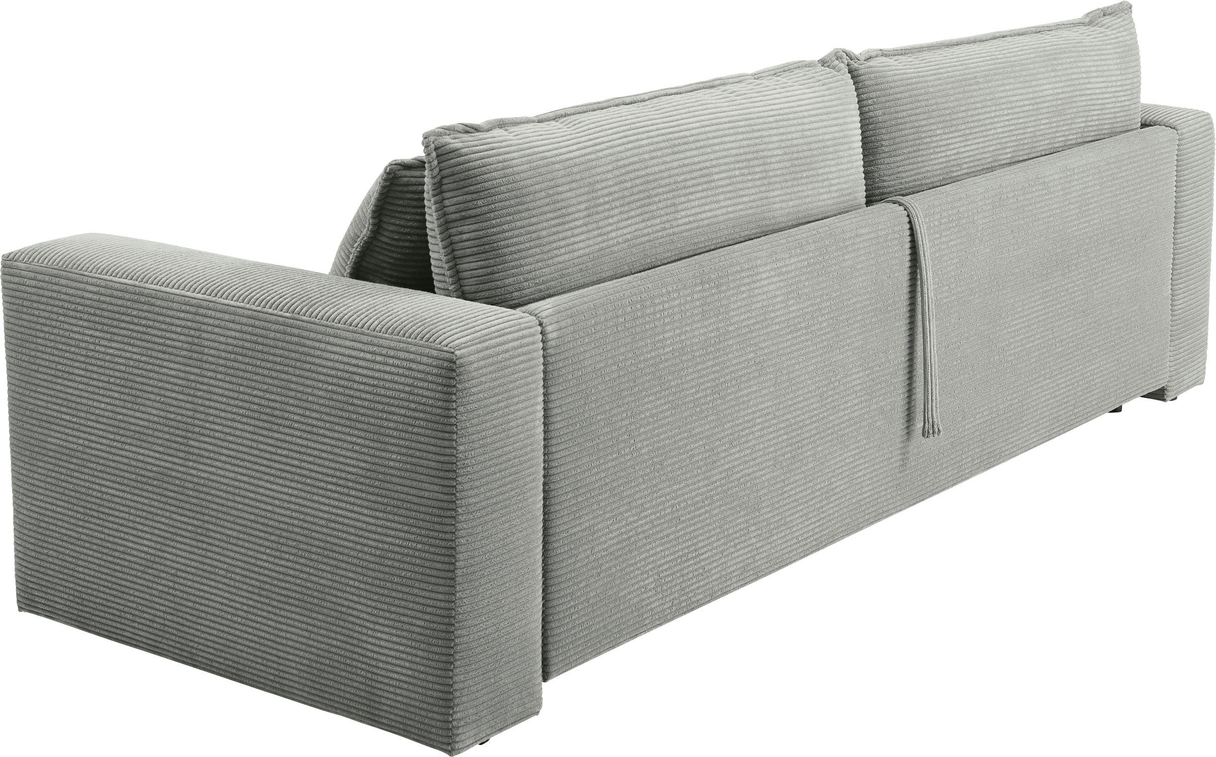 Places of Style 3-zitsbank PIAGGE Cord-bekleding - met slaapfunctie en bedkist, met praktische topmatras