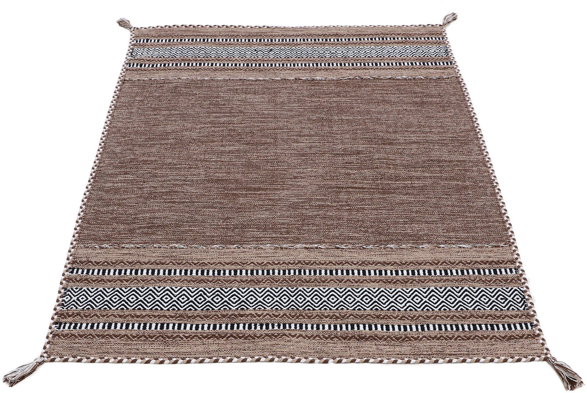 carpetfine Vloerkleed Kelim Azizi Katoenen, tweezijdig te gebruiken kleed met franje, woonkamer