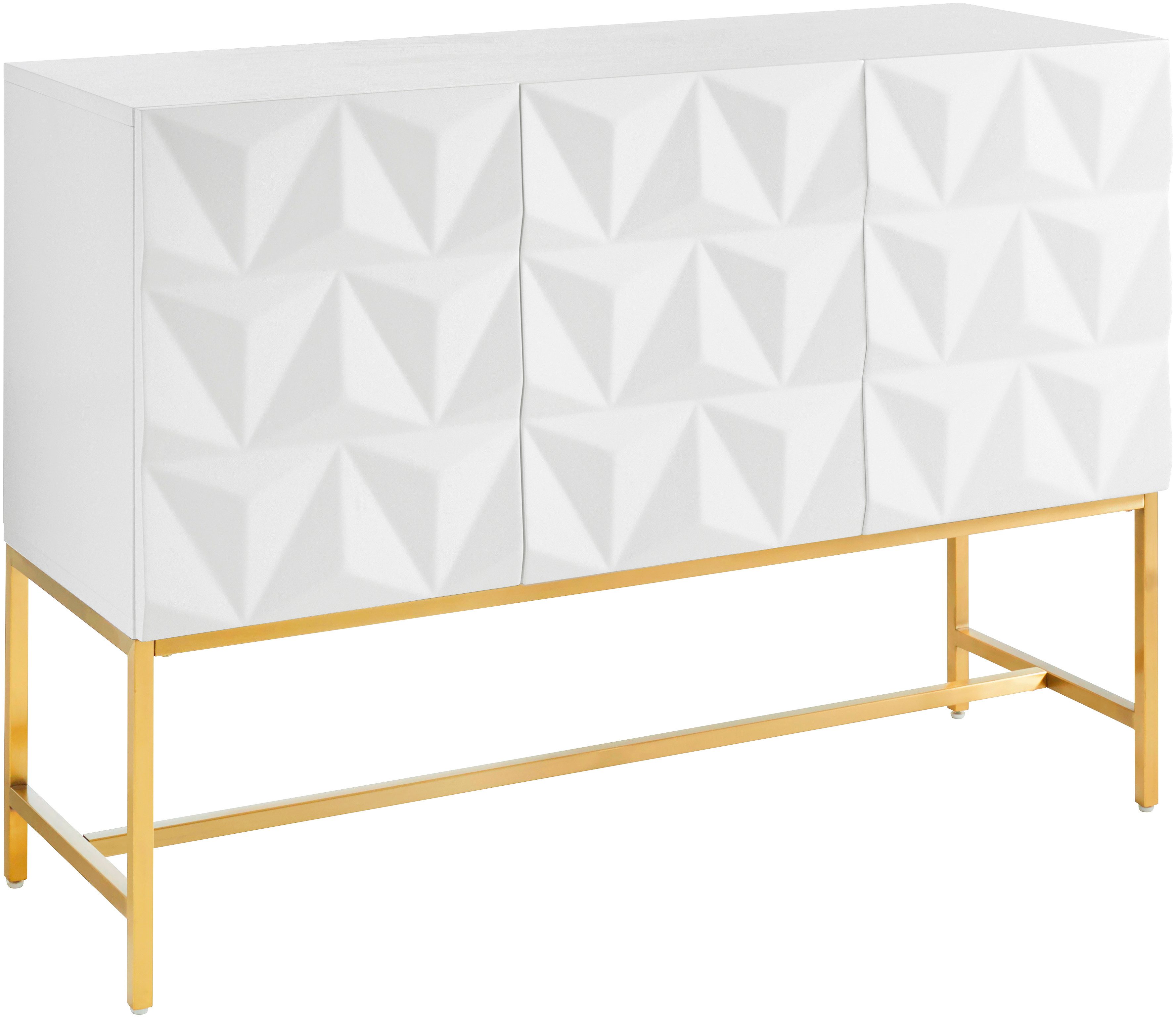 Leonique Dressoir Rovuma, TOPSELLER!, OTTOs keuze in 3d-look en met goudkleurig metalen frame dressoirs wit