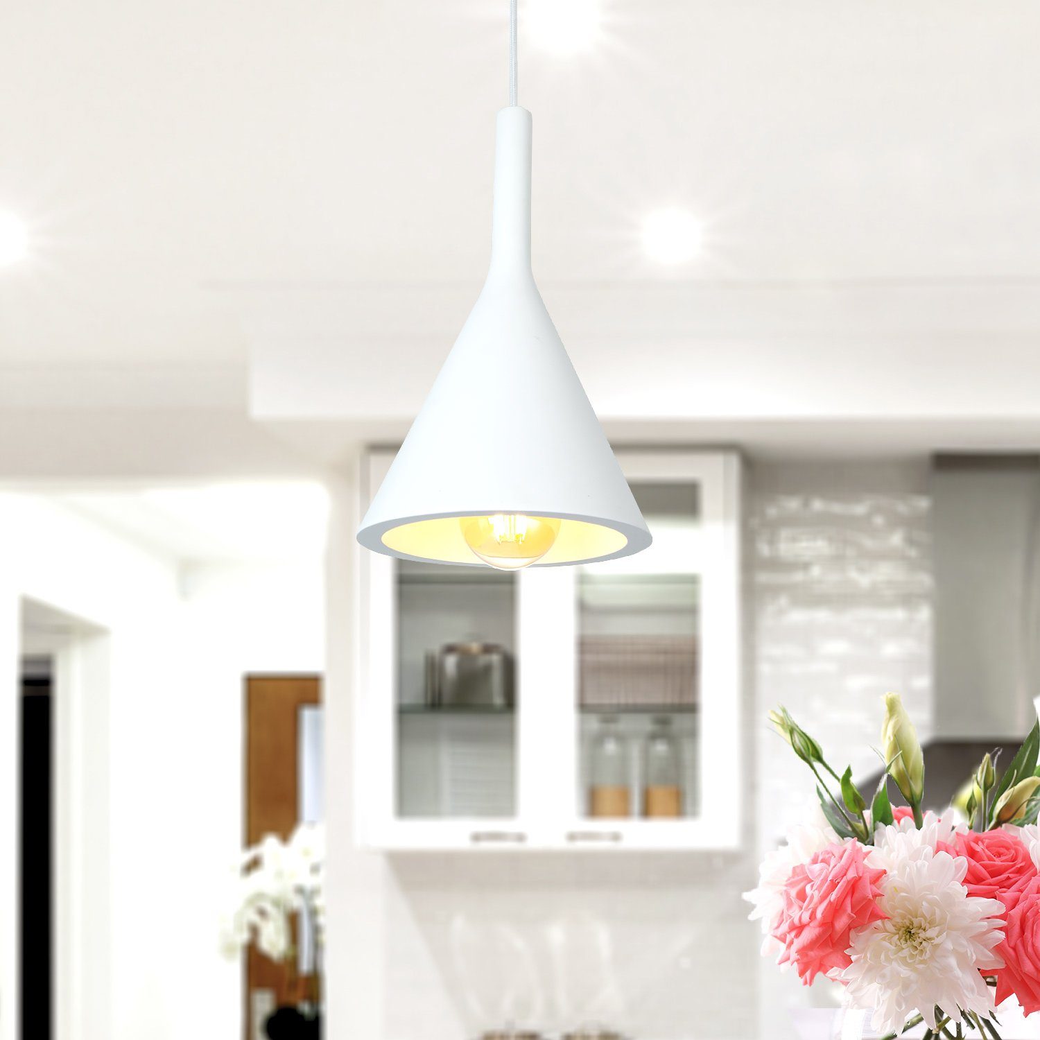 Paco Home Hanglamp CLOUCH Led, E27, lamp voor woonkamer eetkamer keuken, in hoogte verstelbaar