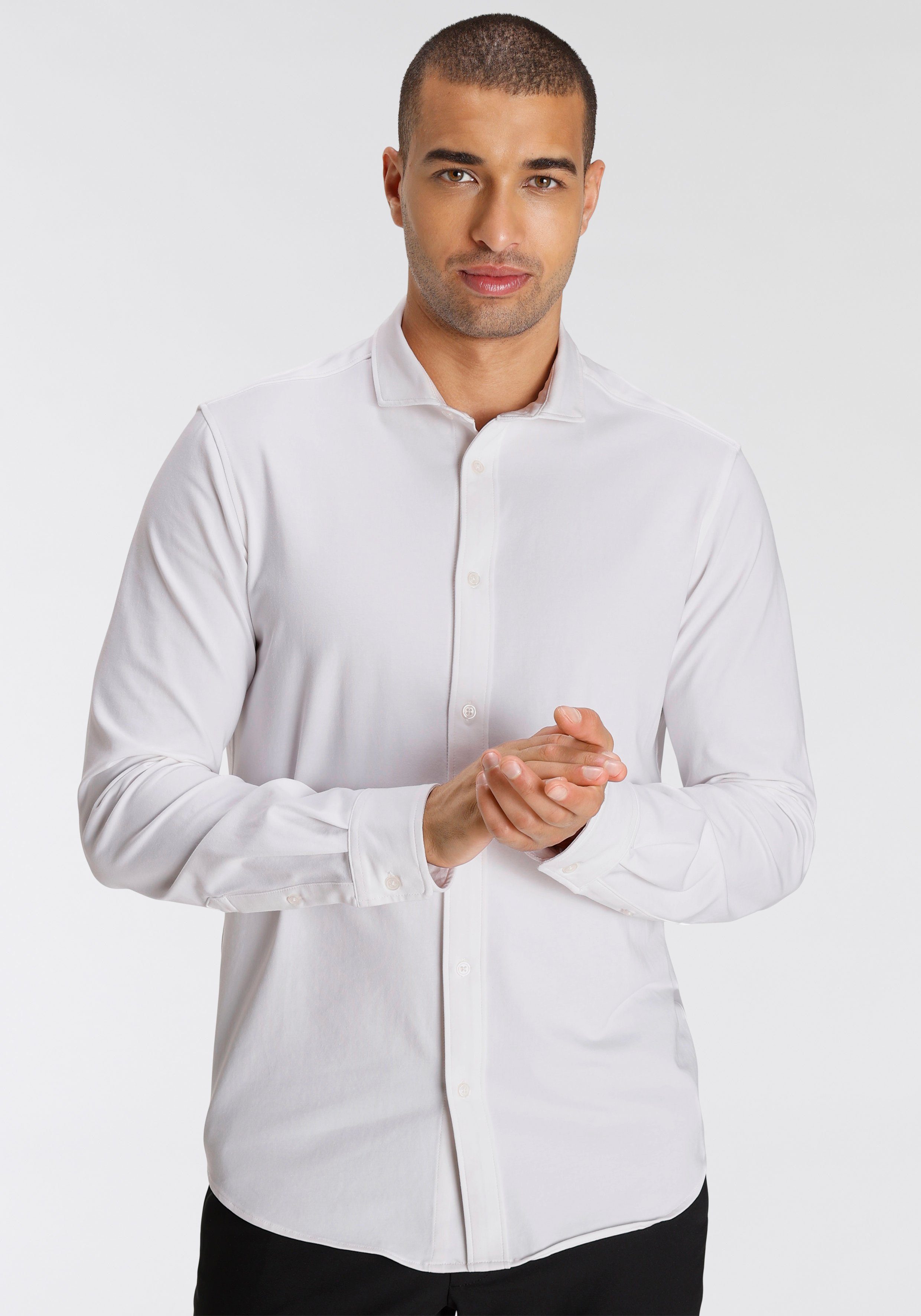 Bruno Banani Overhemd met lange mouwen Jersey shirt comfortabel als een T-shirt