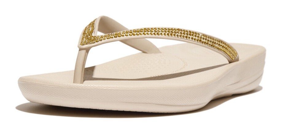 Fitflop Teenslippers IQUSHION SPARKLE - CLASSIC sleehak, zomerschoen, slippers met fonkelende glitterafwerking