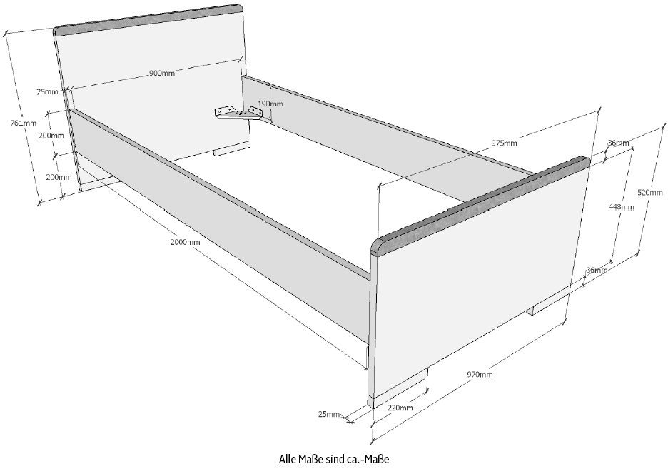 Vipack Kinderbed Londen 1-persoons met melamine-oppervlak