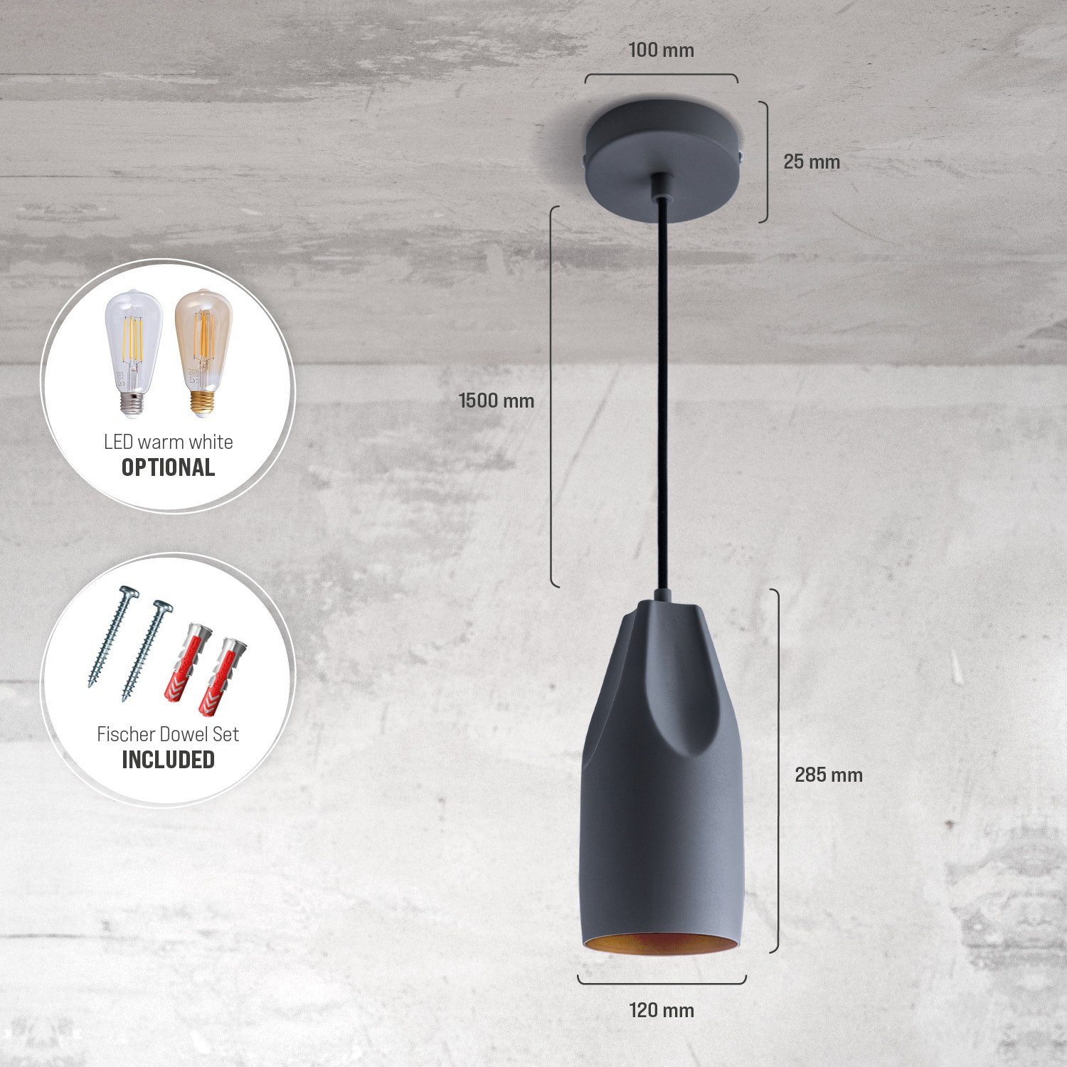 Paco Home Hanglamp HURLEY I Hanglamp eetkamer keukenlamp hangend Eettafellamp binnenin in goudkleur