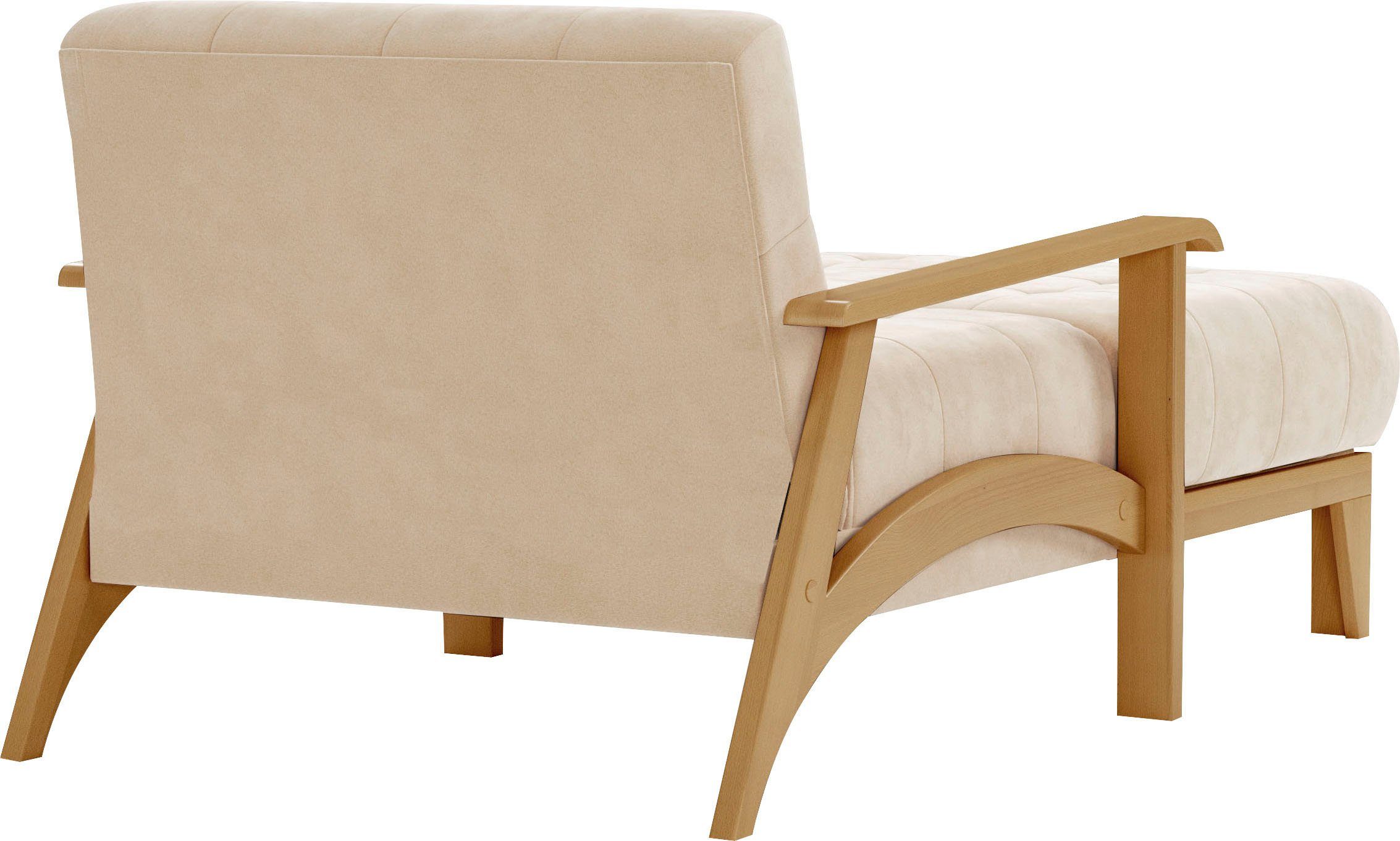 sit&more Récamier Billund Armleuningen van eikenkleurig beukenhout, verschillende bekledingen en kleuren