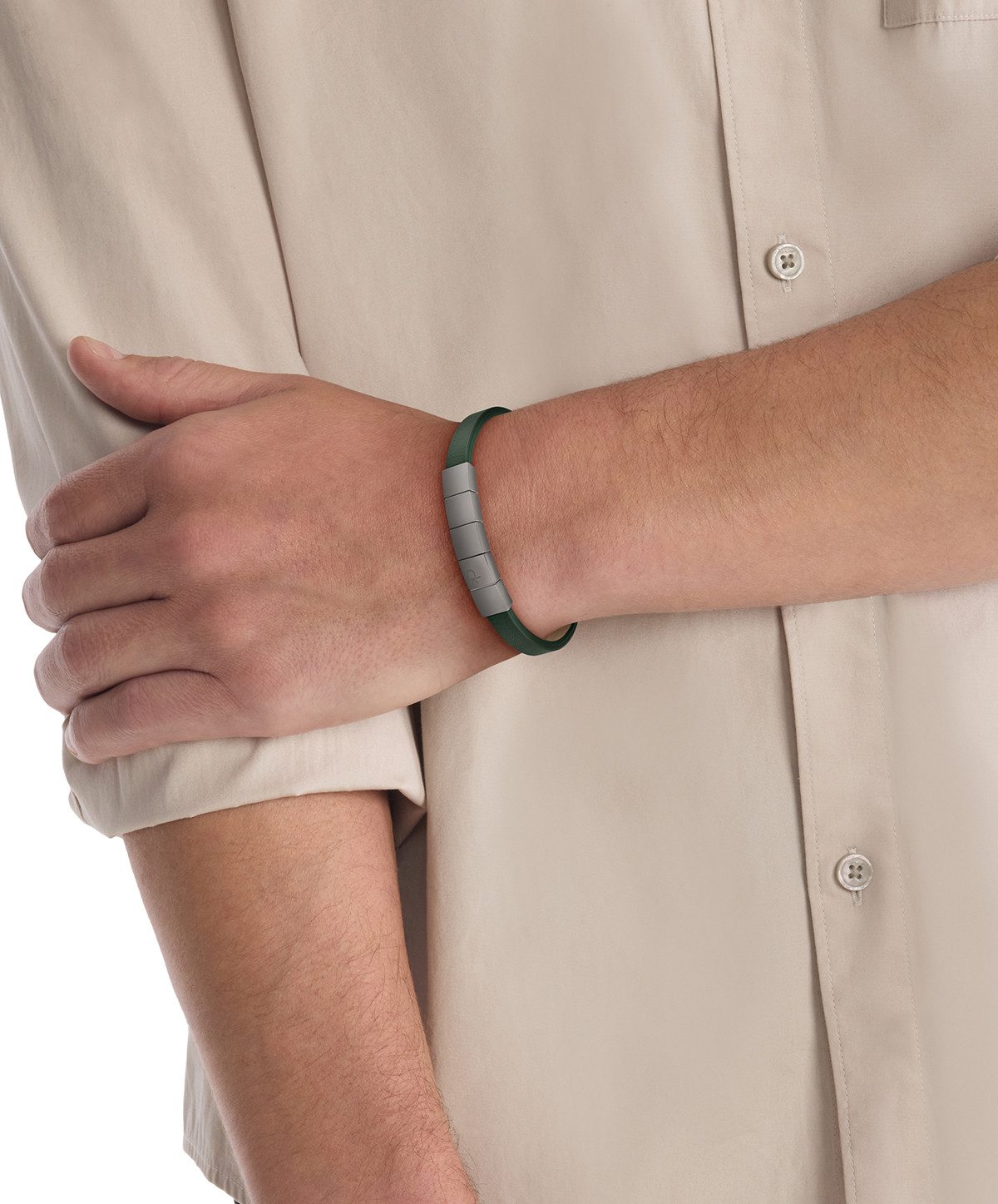 Calvin Klein Leren armband MINIMALISTIC SQUARES
