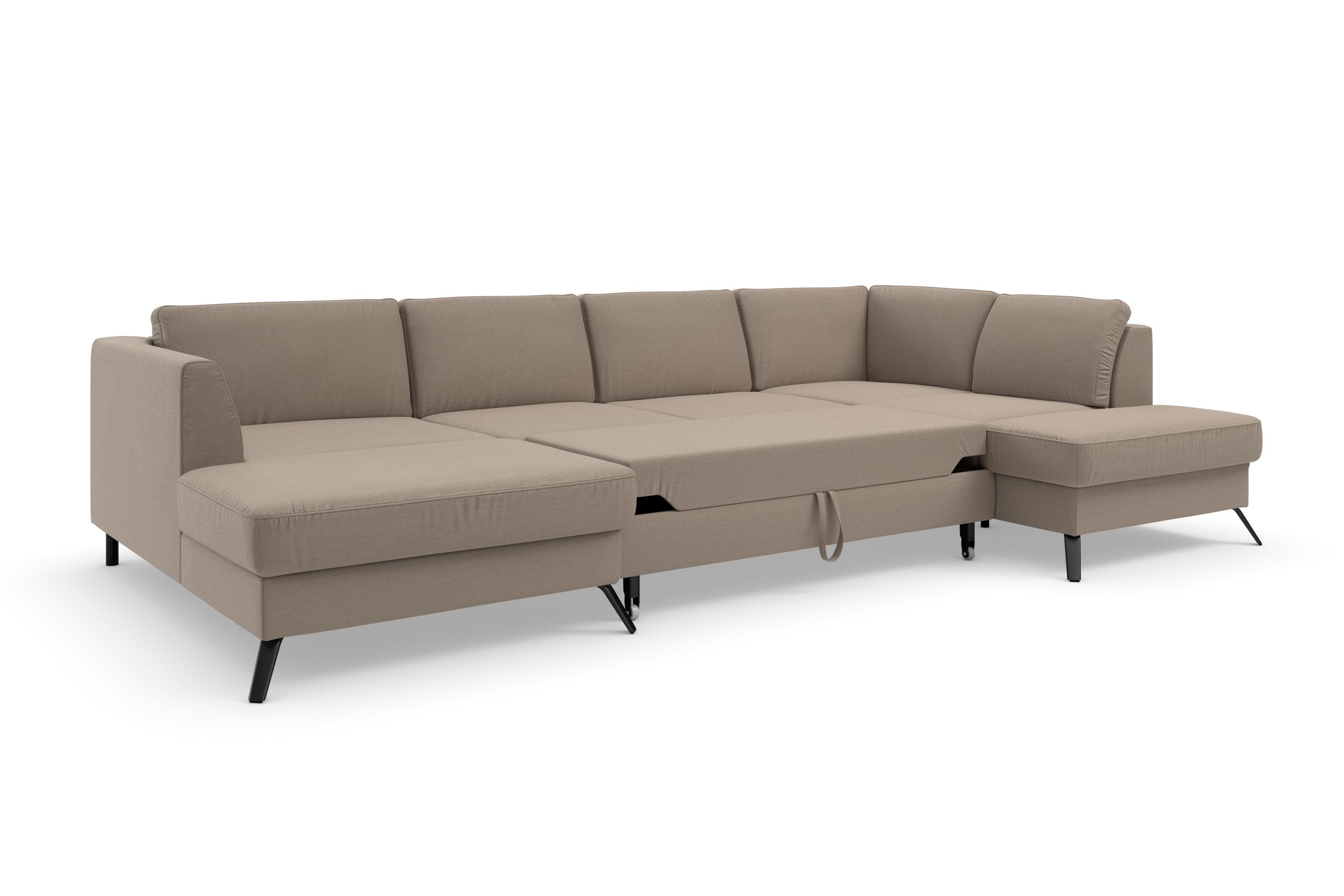 sit&more Zithoek Olsen U-vorm inclusief zitdiepteverstelling, naar keuze met slaapfunctie, 15 cm hoog