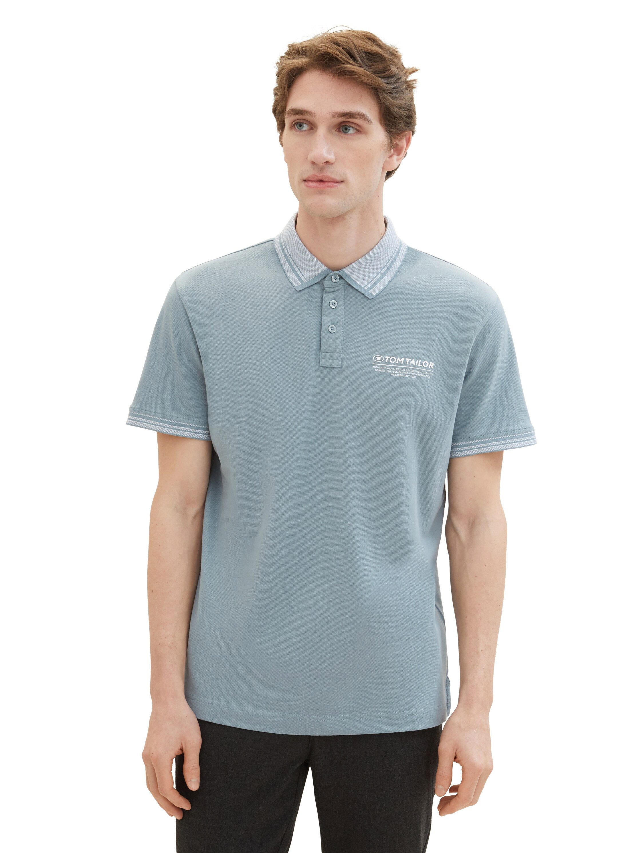 Tom Tailor Poloshirt met logo opschrift op borsthoogte