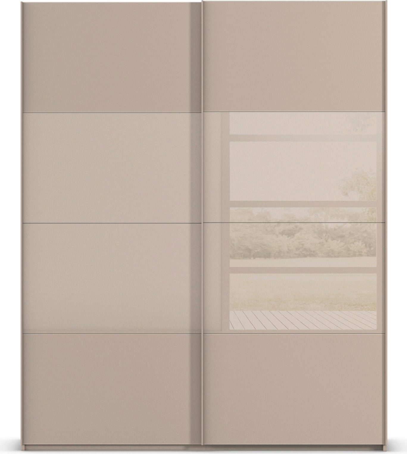 rauch Schuifdeurkast Kledingkast Kast Garderobe Slaapkamerkast SCALE-FYRA edel vierdelige deuren glas mat/glanzend veel kleuren made in germany