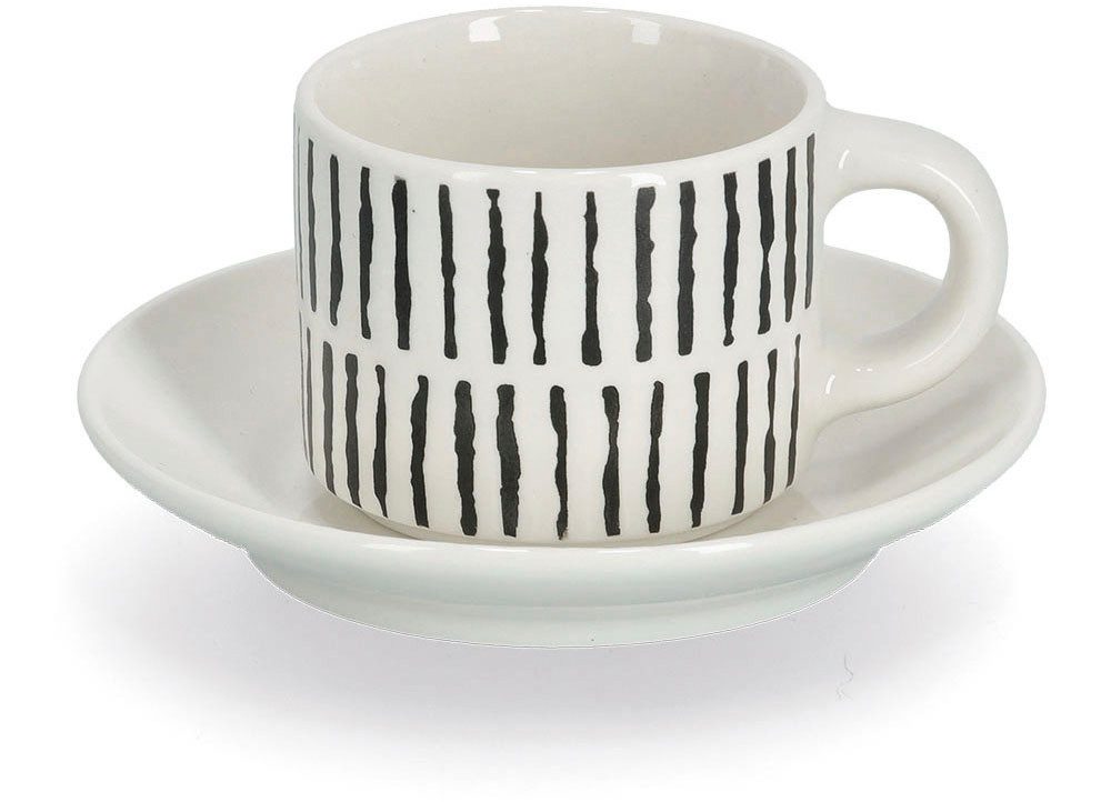 Zeller Present Espressokopje 8-delig (4 kopjes/4 schotels) (set, 8-delig)
