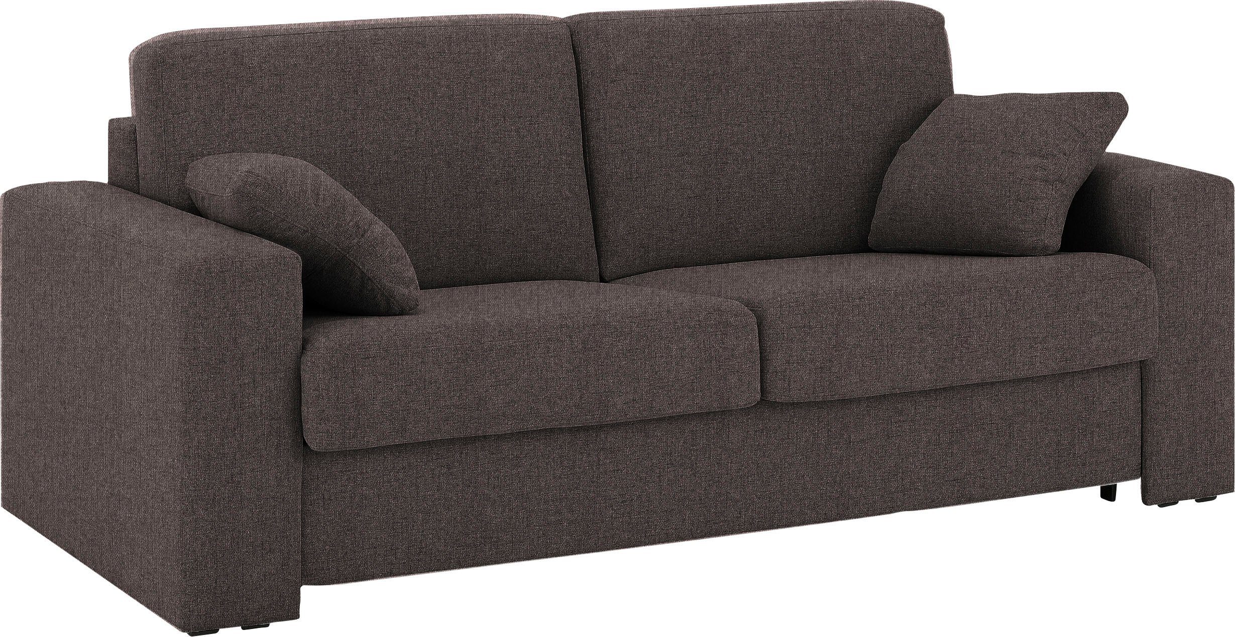 Home affaire Slaapbank Roma matras hoogte 14 cm Bedfunctie, met vering, lattenbodem, matras bruin, slaapbanken, 143 cm x 198 cm