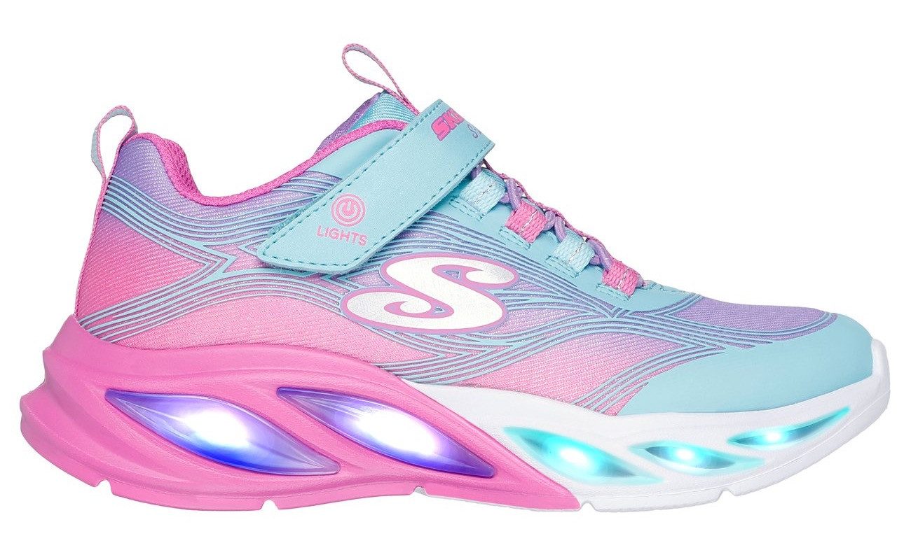 Skechers Sneakers COSMIC GLOW LIGHTS blink-klittenbandschoen met glitters, maat sjabloon te...