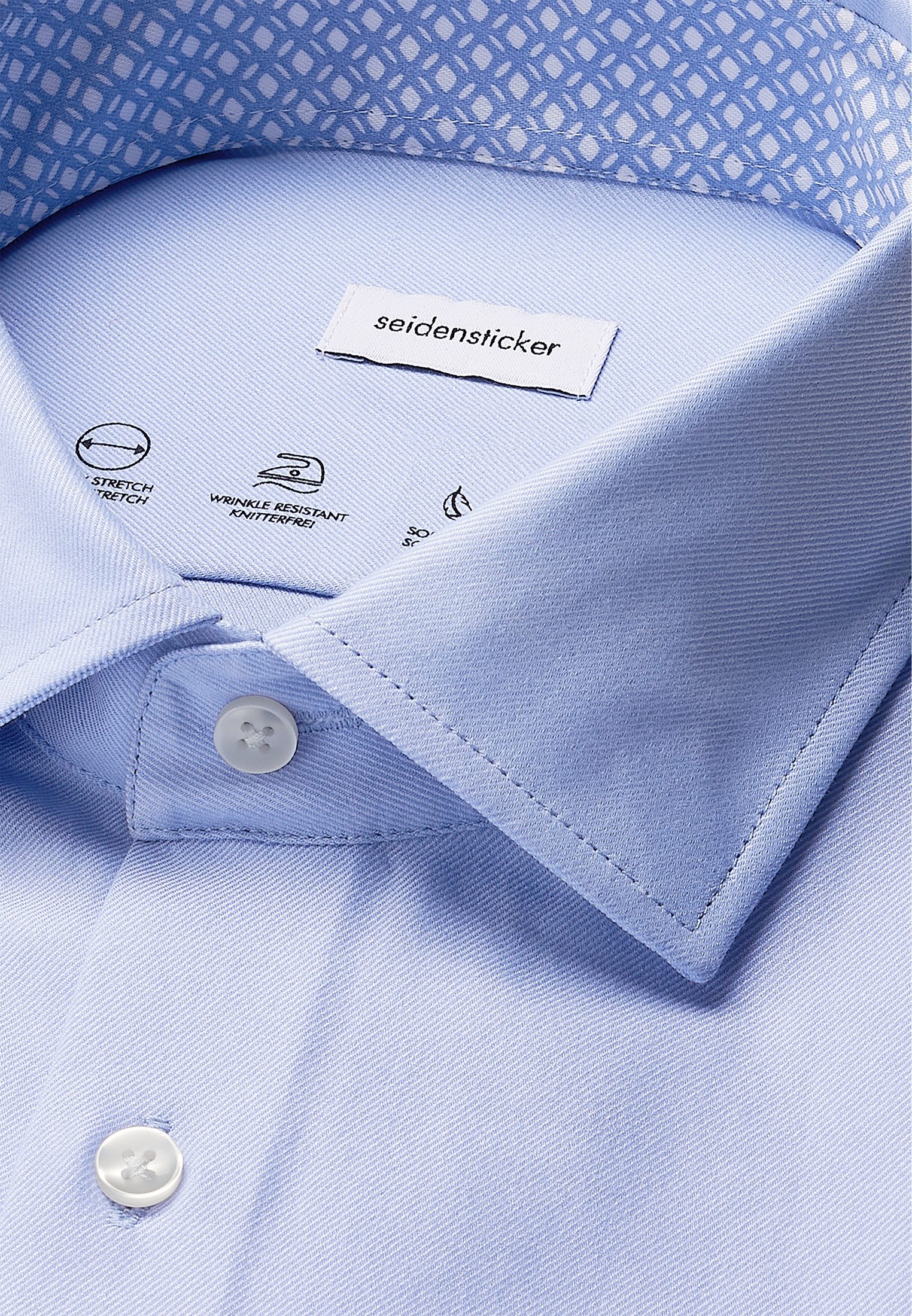 seidensticker Businessoverhemd Zwarte roos Slim 1/1 Kent kraag uni
