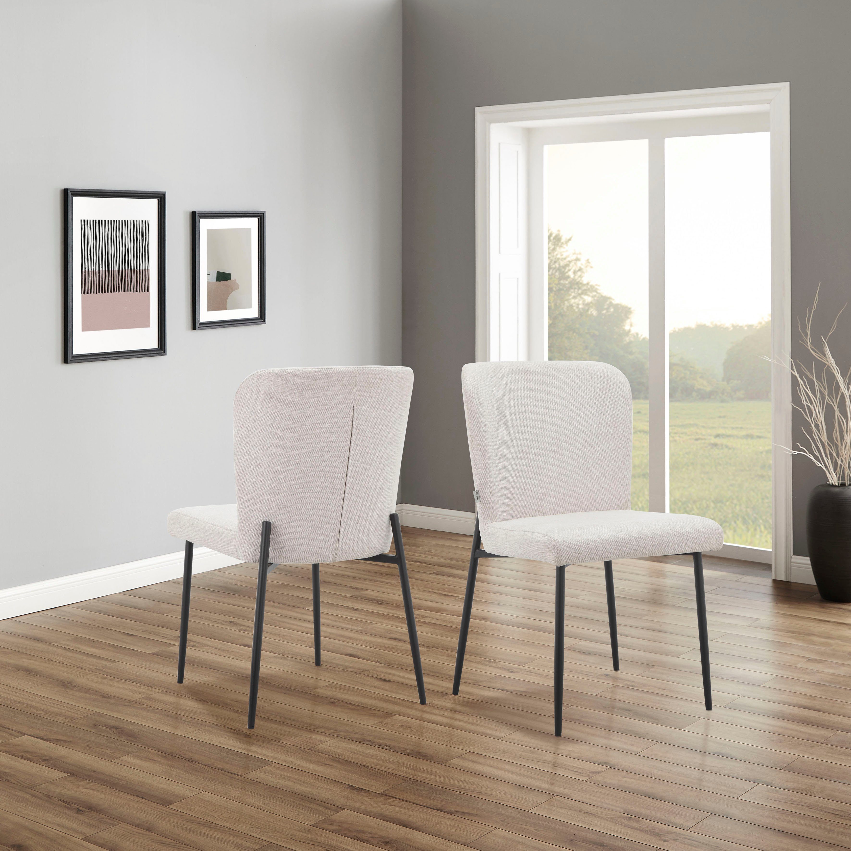andas Eetkamerstoel Lieska Gestoffeerde stoel, keukenstoel, zithoogte 47,5 cm (set, 2 stuks)