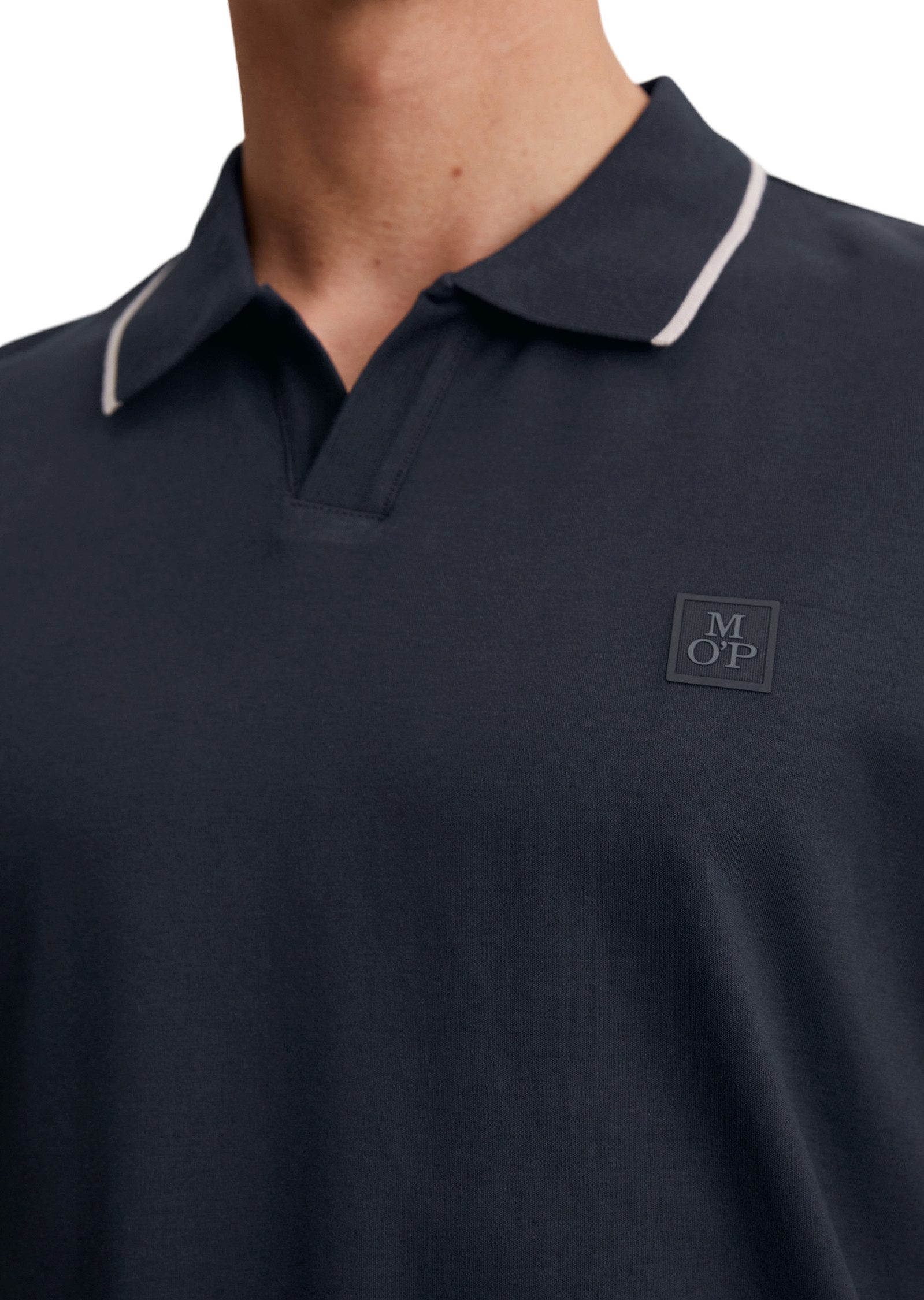 Marc O'Polo Poloshirt regular fit, contrasterende strepen op de kraag