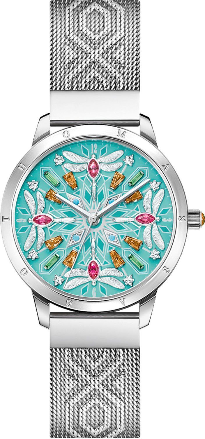 THOMAS SABO Kwartshorloge KALEIDOSKOP LIBELLE Damenuur, horloge, libelle-ontwerp, sierstenen
