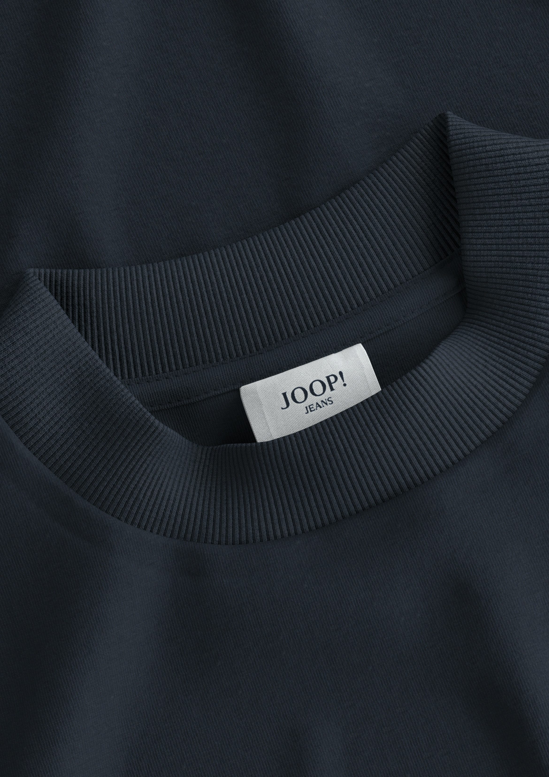 Joop Jeans Shirt met ronde hals Cedric Label aan de zijkant van de romp, elastische ronde hals