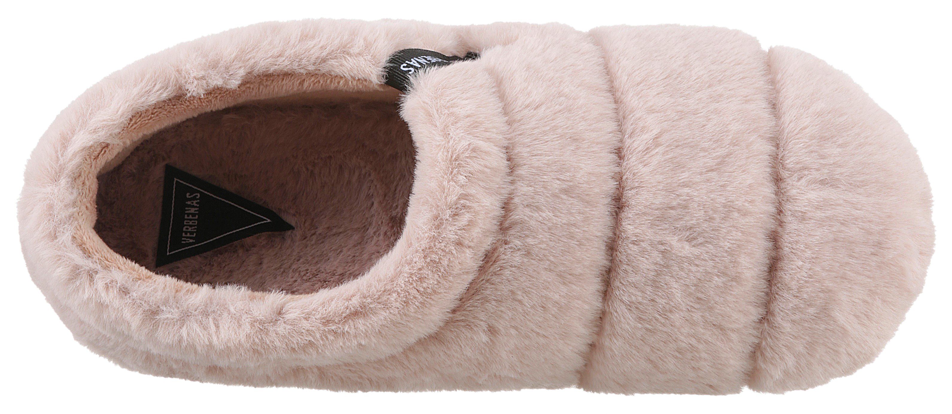 VERBENAS Pluchen pantoffels in behaaglijk zachte look