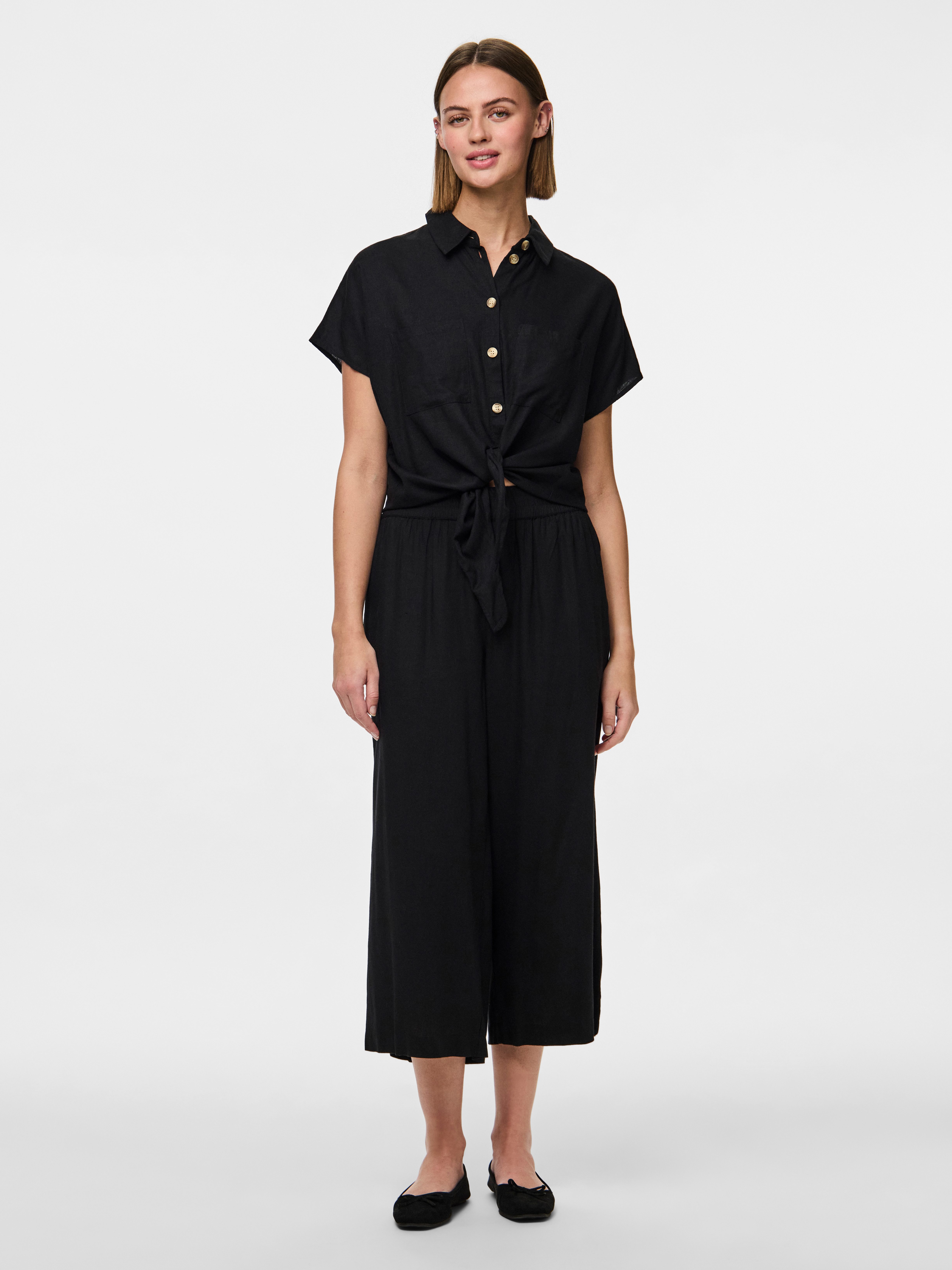 pieces Comfortbroek PCPIA HW WIDE CULOTTE WVN NOOS