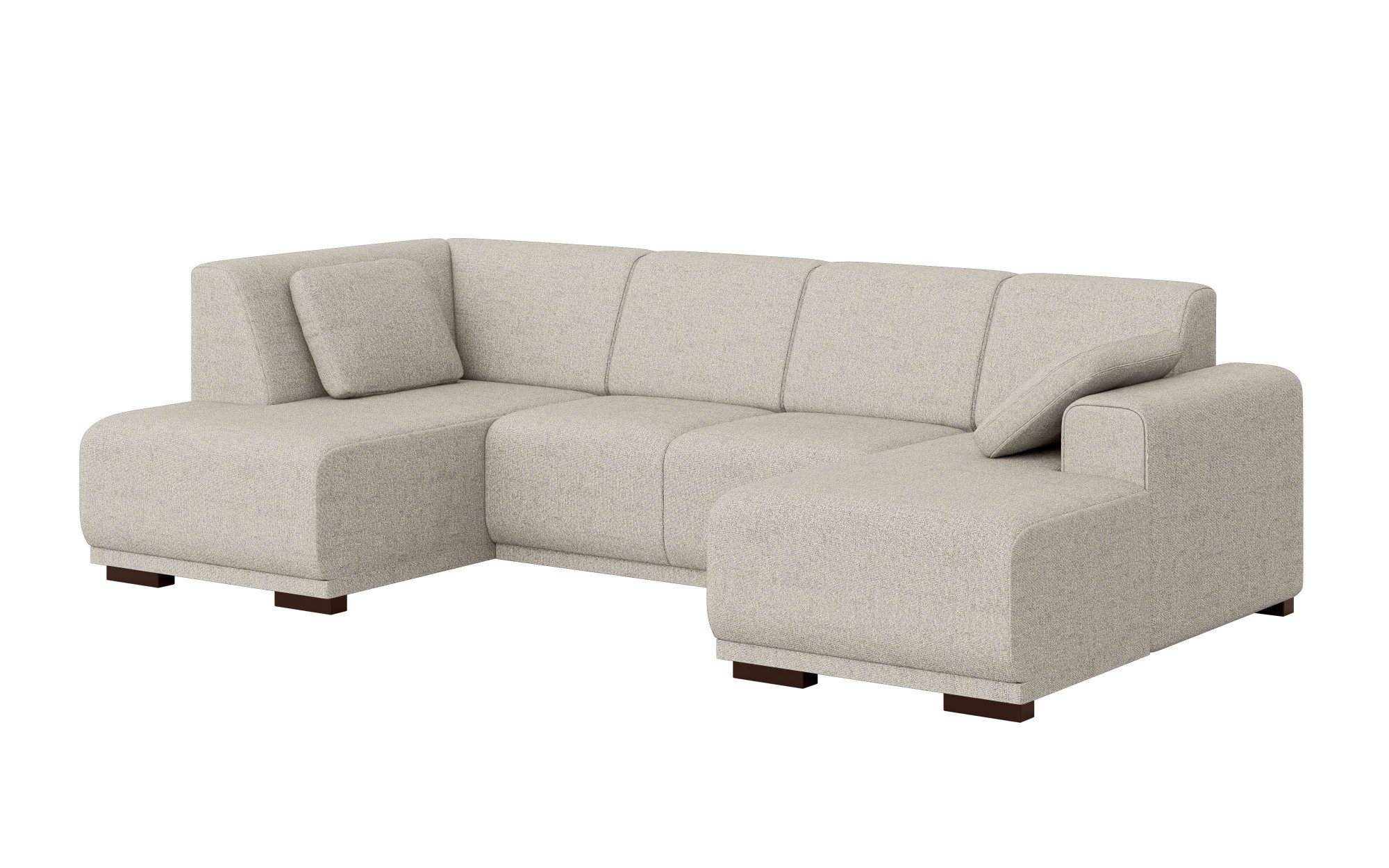 Home affaire Zithoek BORNHOLM U-vorm met chaise longue rechts/links, B/D/H: 300/162/85 cm U-vorm met golvende ondervering, chaise longue rechts of links bestelbaar
