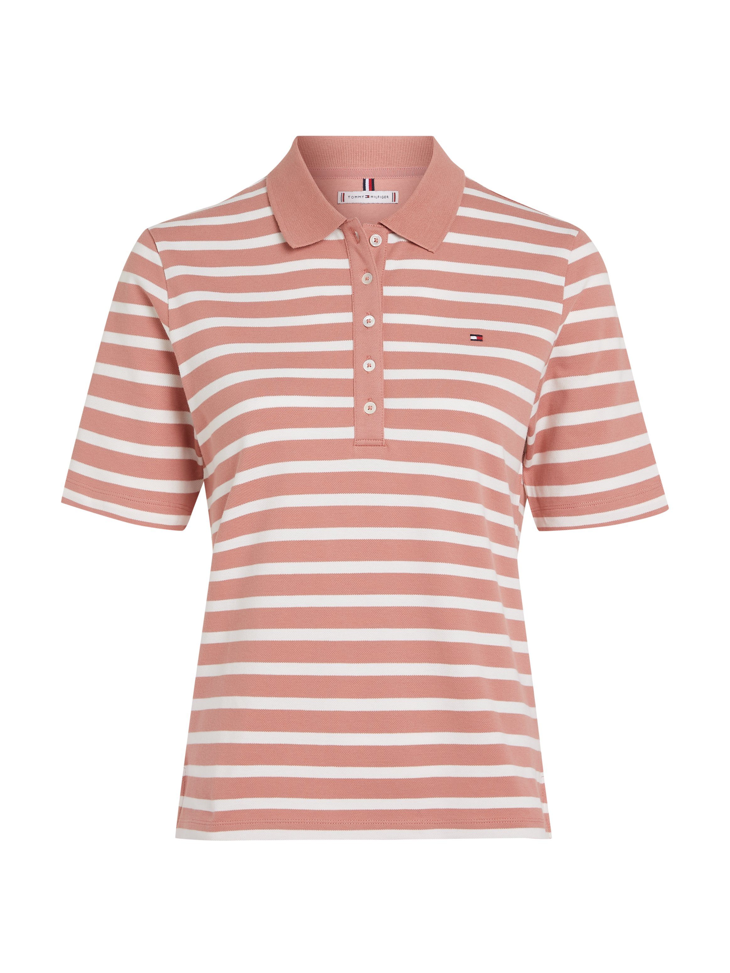 Tommy Hilfiger Poloshirt 1985 REG PIQUE STRIPE POLO SS met discreet geborduurd logo