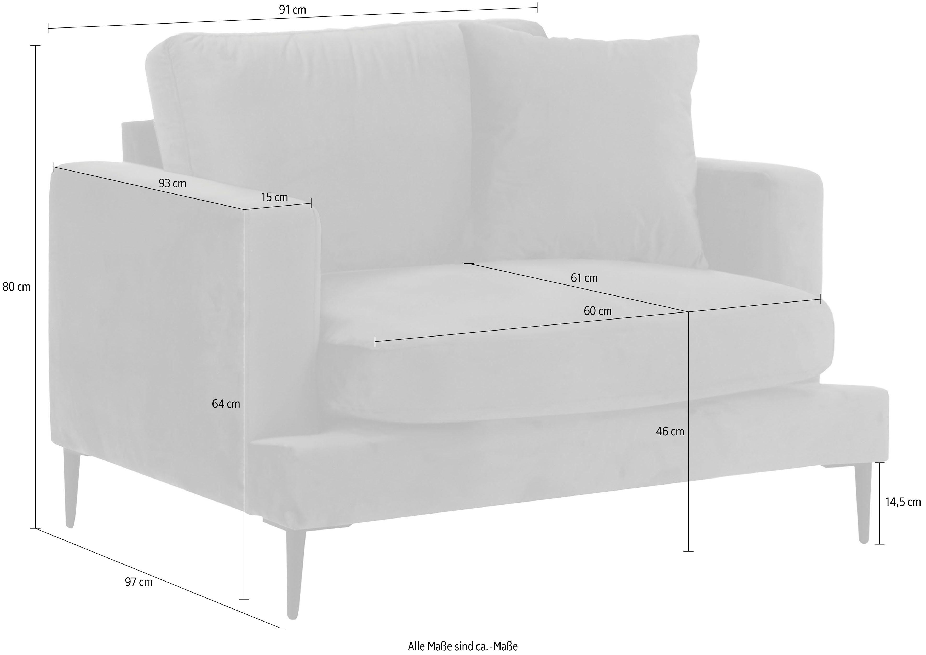 Leonique Fauteuil Cozy loungesstoel, designstoel, afmetingen B/D/H: 91/97/80 cm