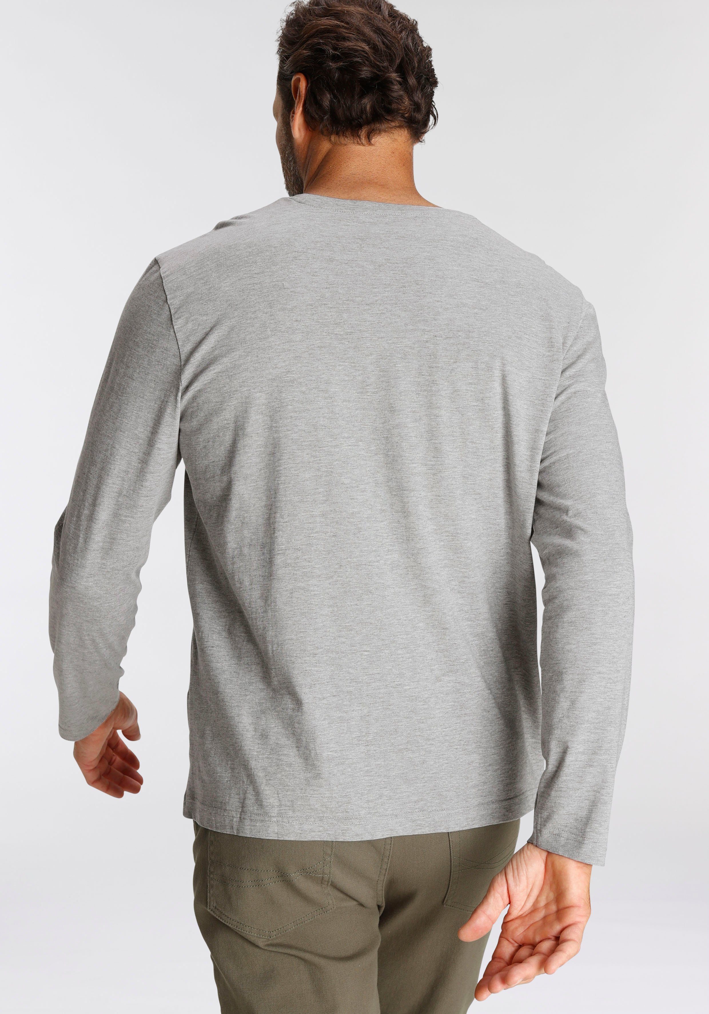 Man's World Shirt met lange mouwen Nieuwe kleur ! Lange mouwen effen van katoen in 3-pack (3-delig Set van 3)