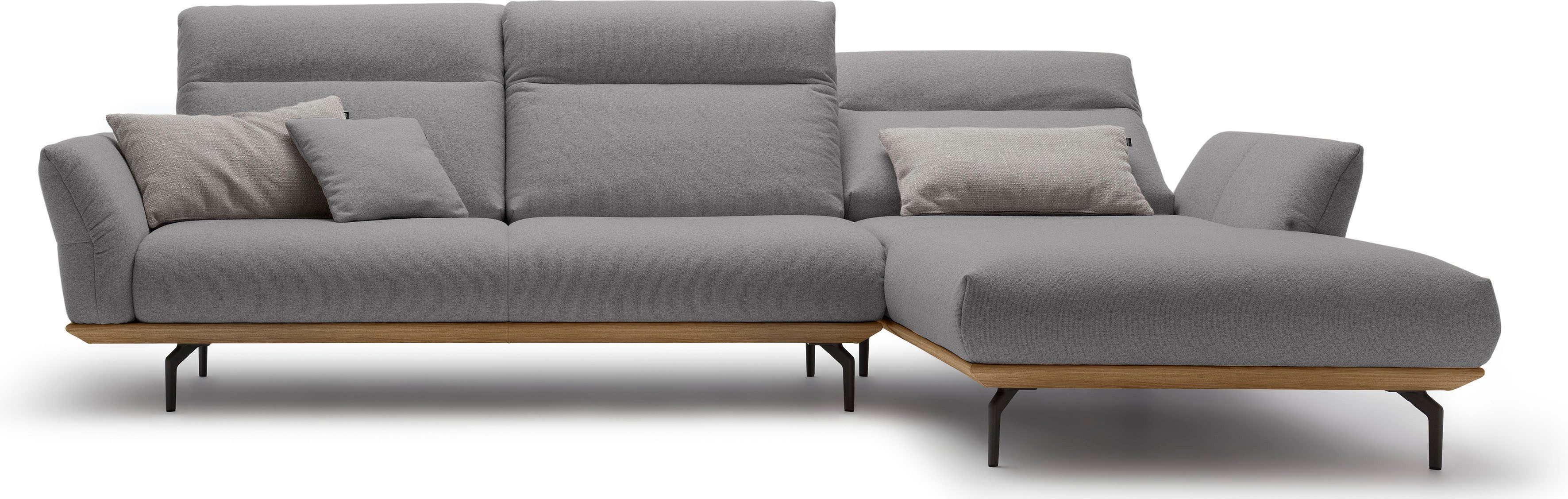 Creation BY ROLF BENZ Hoekbank Hs.460 Sokkel in walnotenhout, onderstel in umbra grijs, breedte 318 cm
