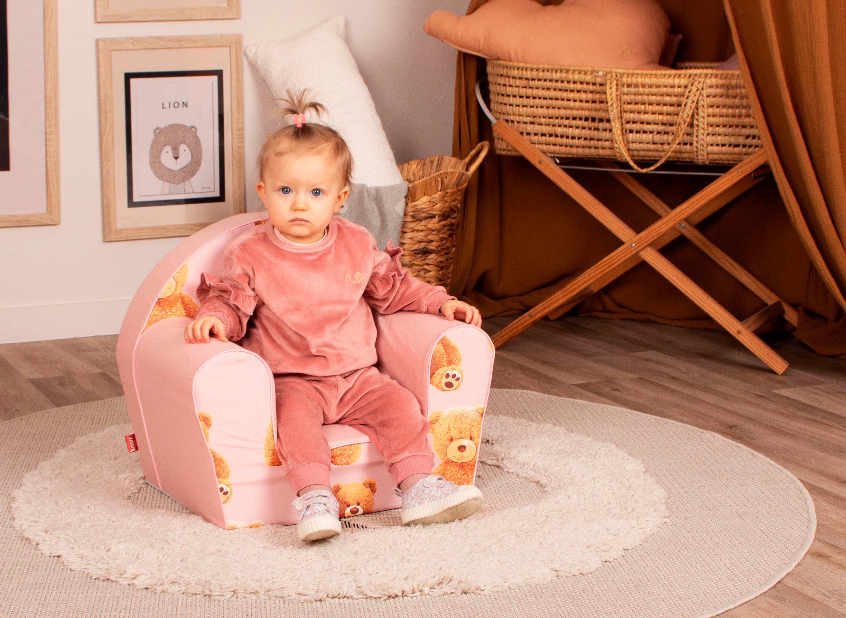 Knorrtoys® Fauteuil Teddy pink voor kinderen, made in europe